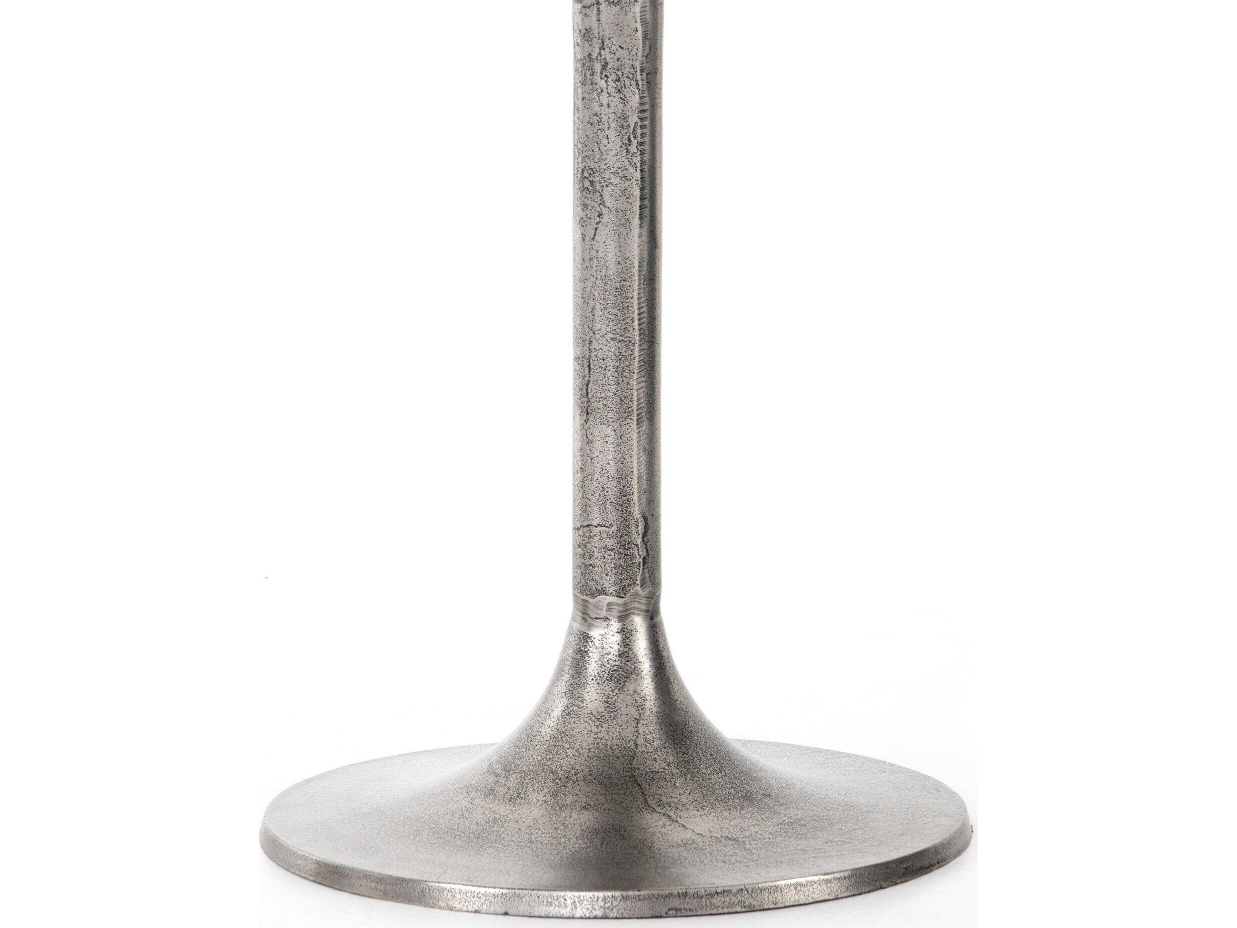 Four Hands Marlow Raw Antique Nickel Round Metal Bar Table