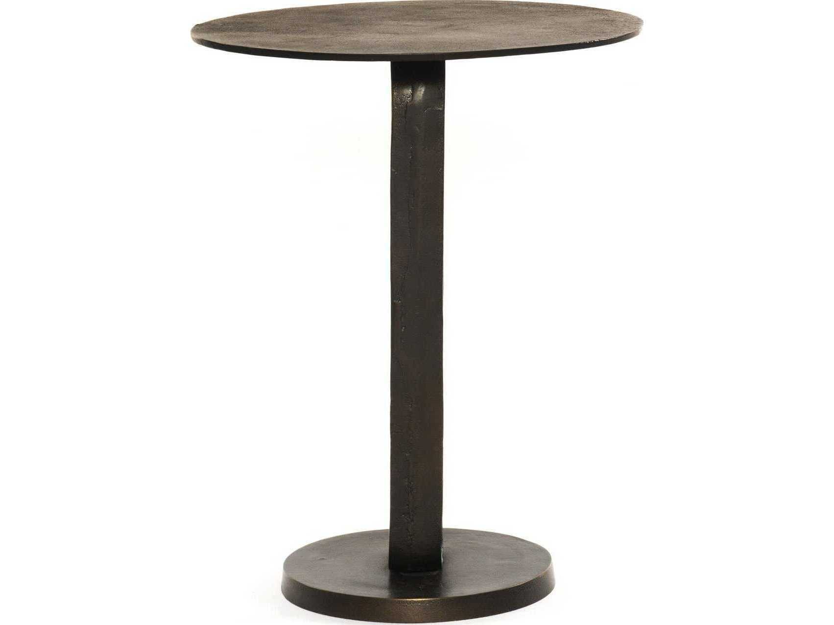 Four Hands Marlow Douglas Round Metal Antique Rust End Table