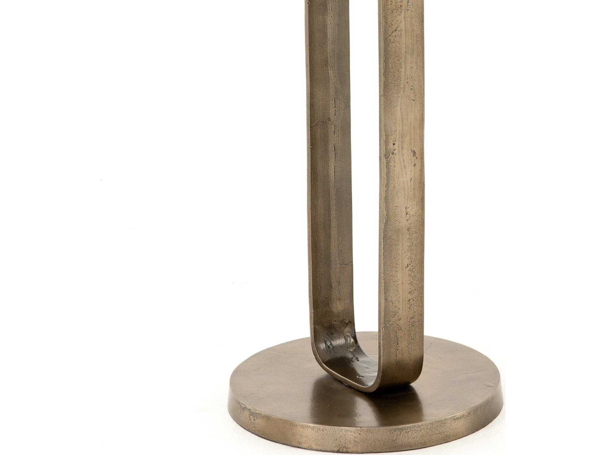 Four Hands Marlow Douglas Round Metal Aged Bronze End Table