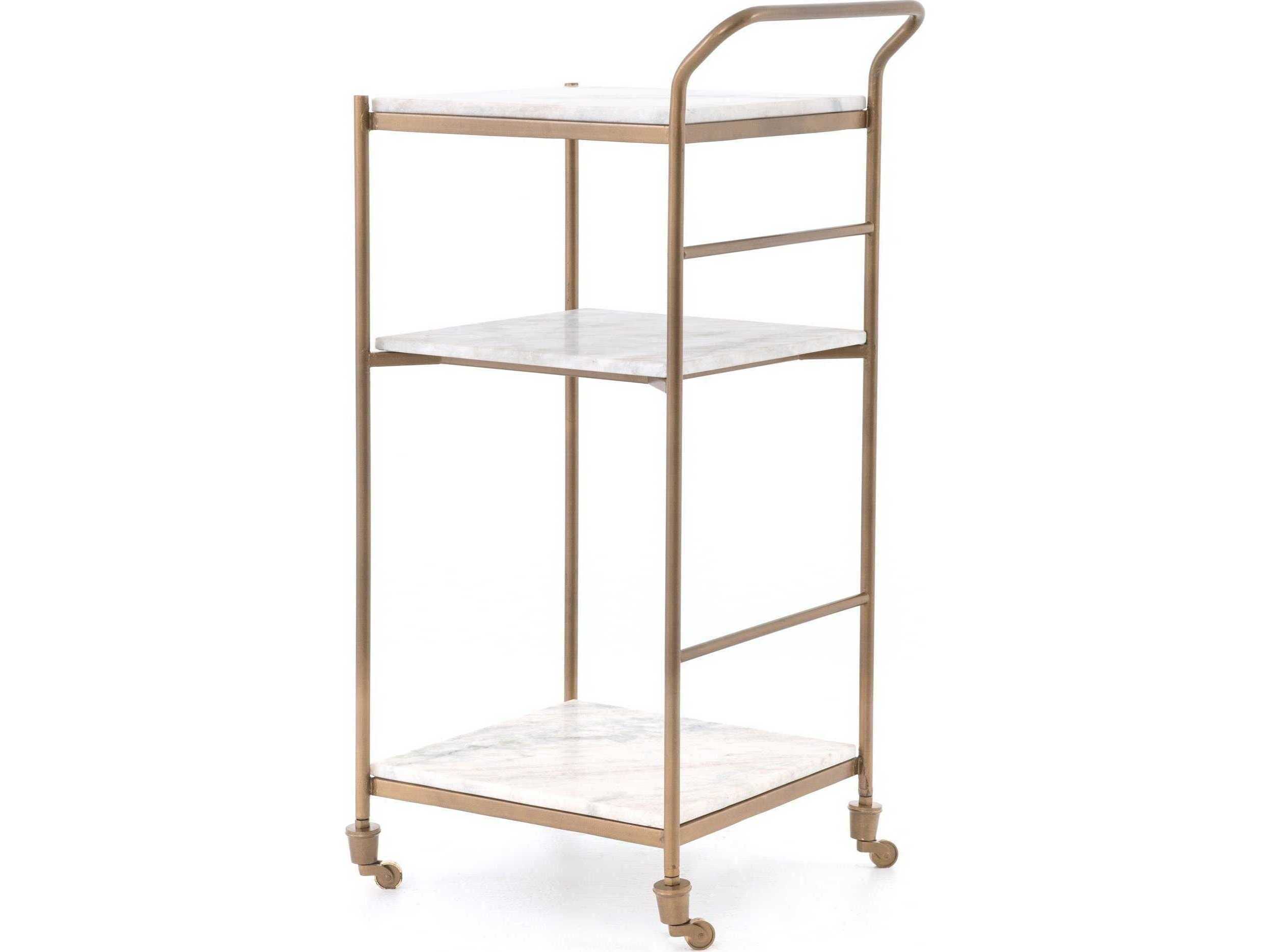 Four Hands Marlow Marble Gold Bar Cart