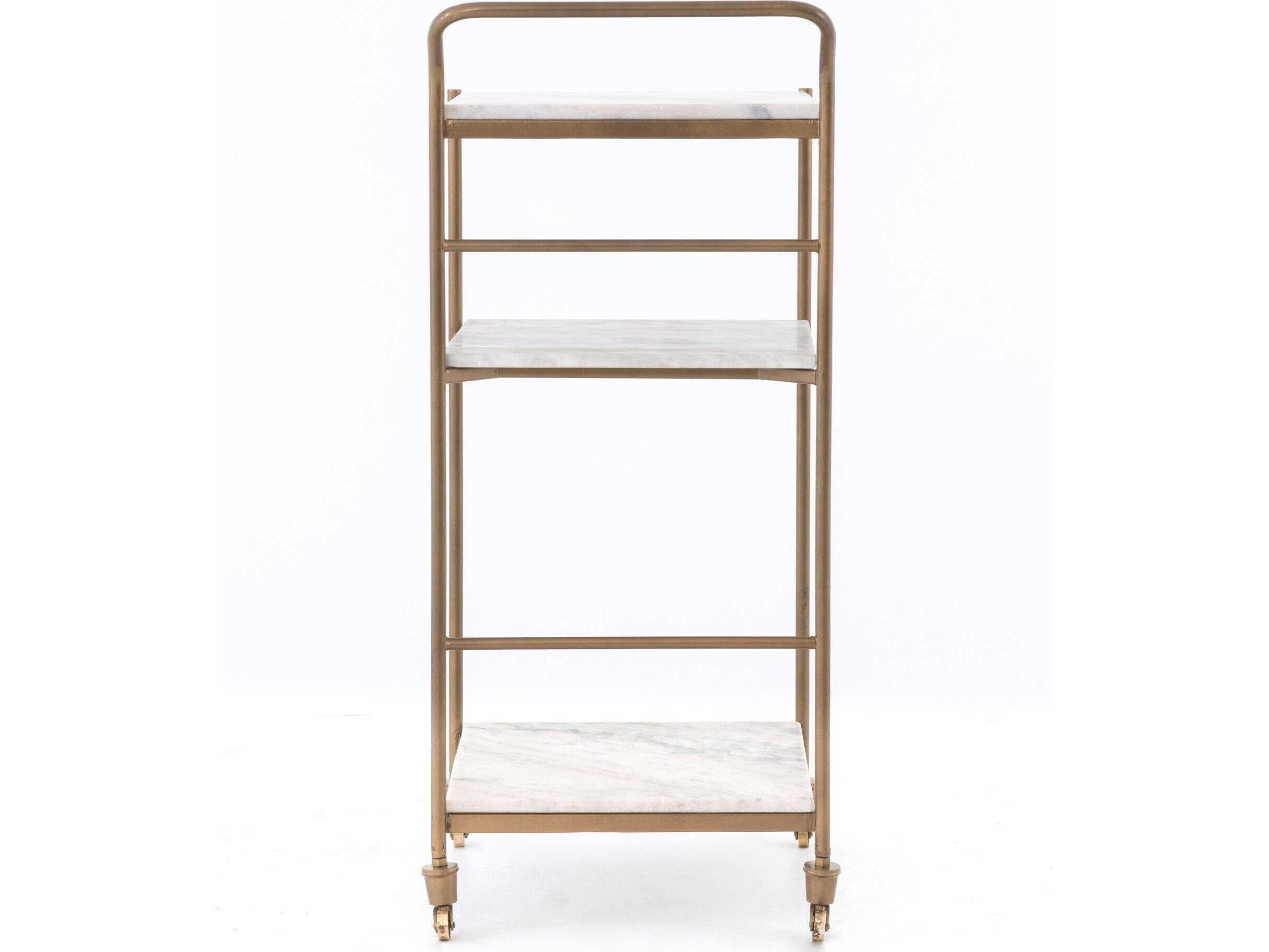 Four Hands Marlow Marble Gold Bar Cart