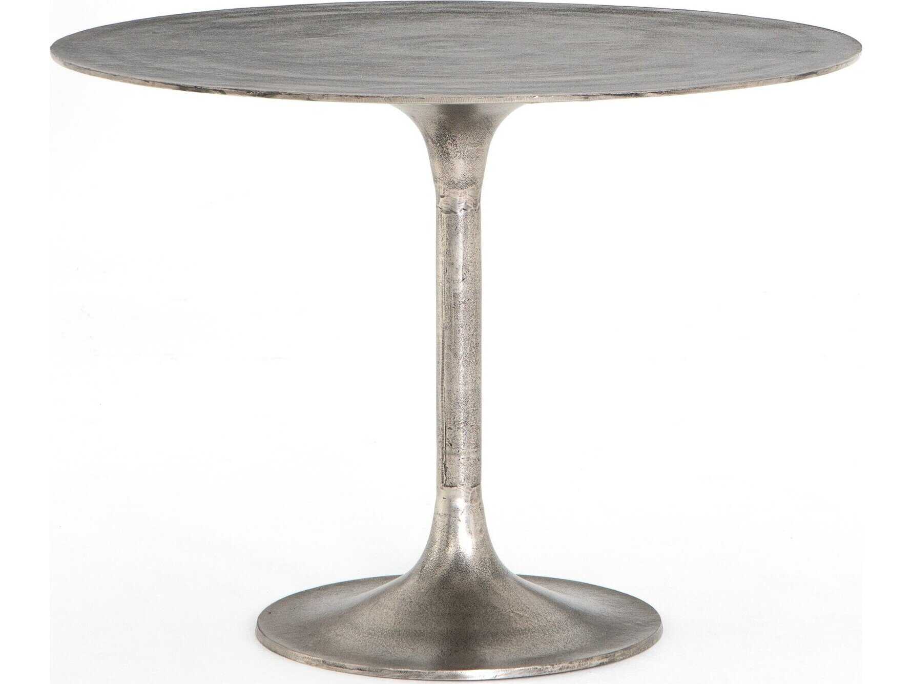 Four Hands Marlow Simone Round Metal Raw Antique Nickel Dining Table