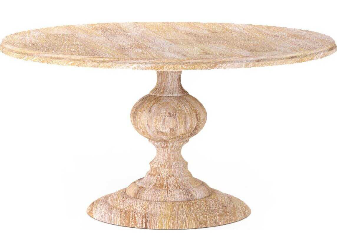 Four Hands Magnolia Round Wood Whitewash Dining Table