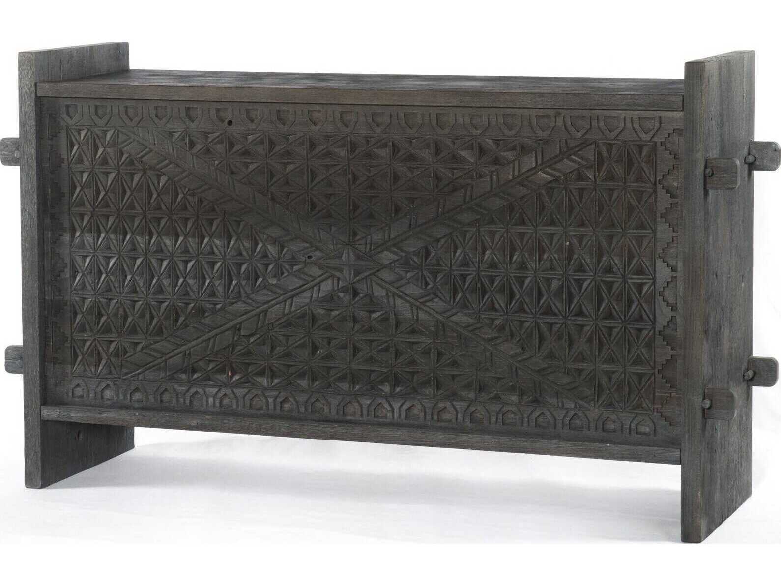 Four Hands Maya Columbus Rectangular Wood Dark Totem Console Table
