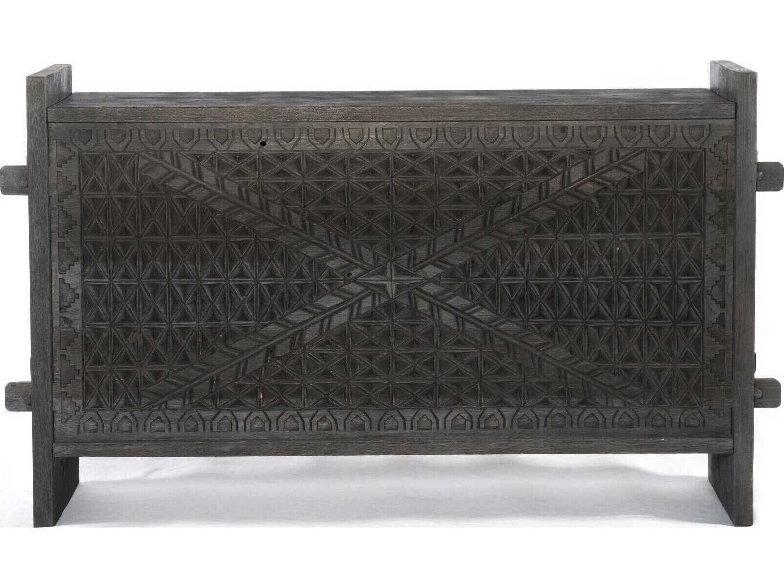 Four Hands Maya Columbus Rectangular Wood Dark Totem Console Table