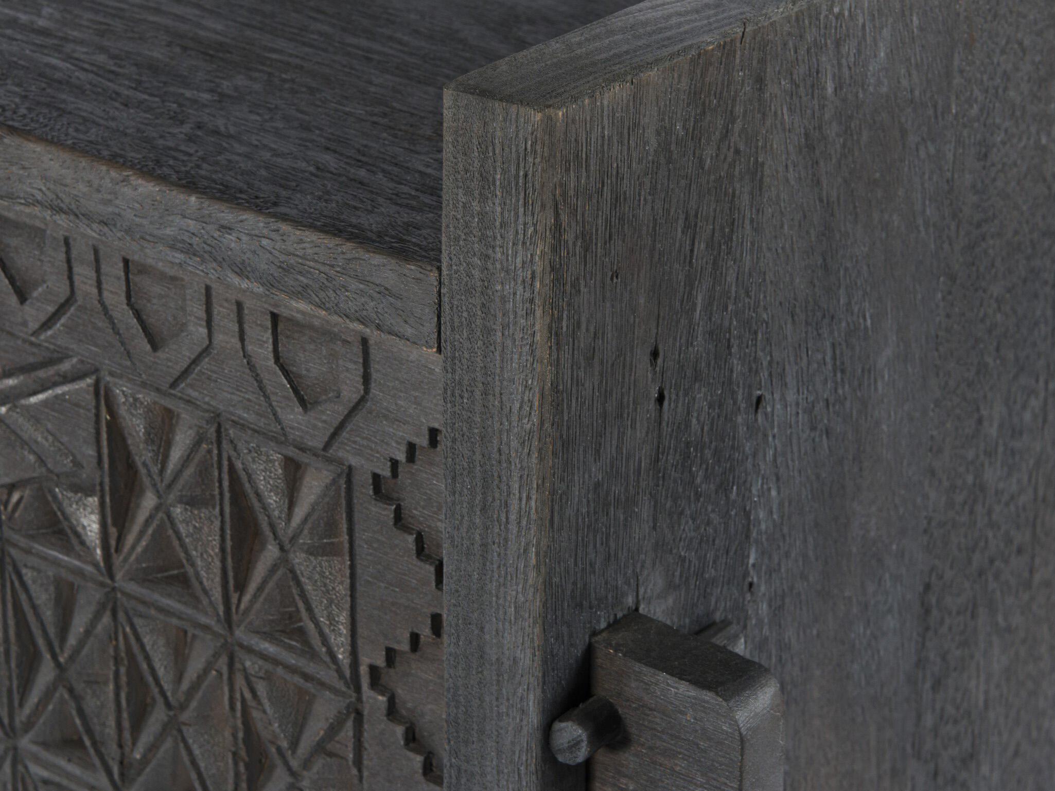 Four Hands Maya Columbus Rectangular Wood Dark Totem Console Table