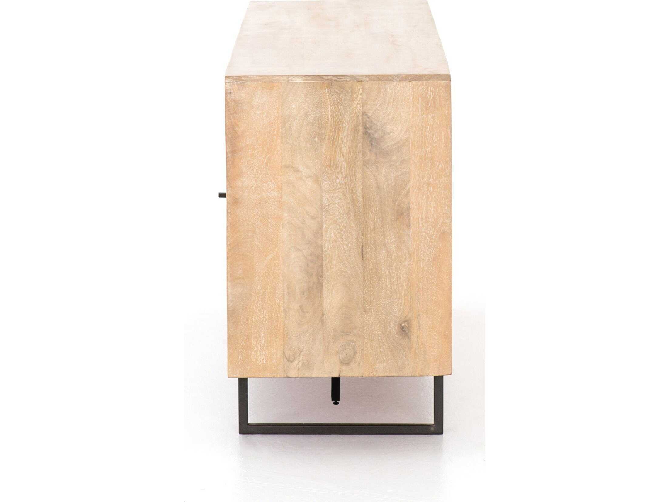 Four Hands Prescott Carmel 72" Mango Wood Natural Cane Gunmetal Sideboard