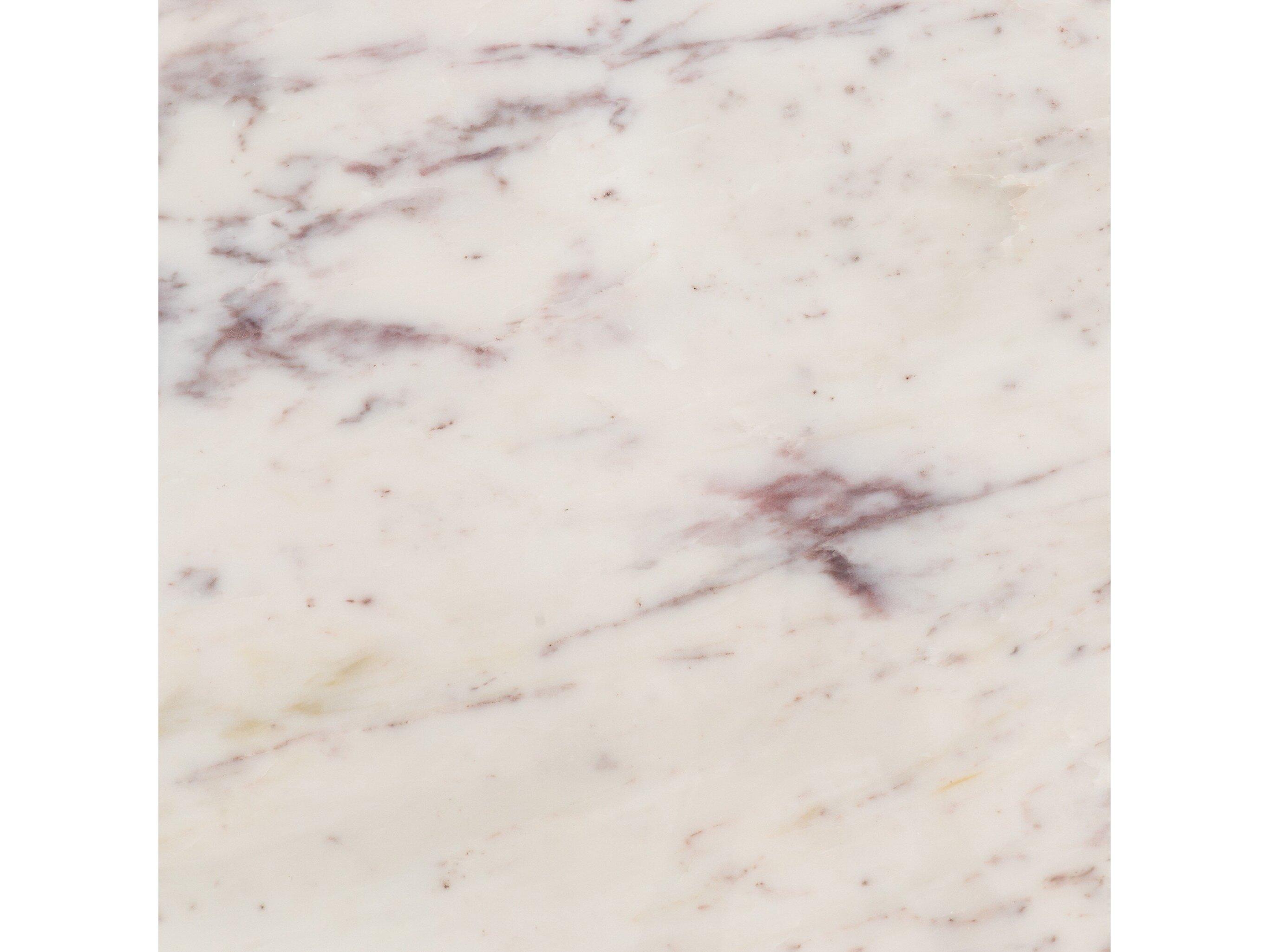 Four Hands Rockwell Gage Round Cast Brass Polished White Marble Dining Table