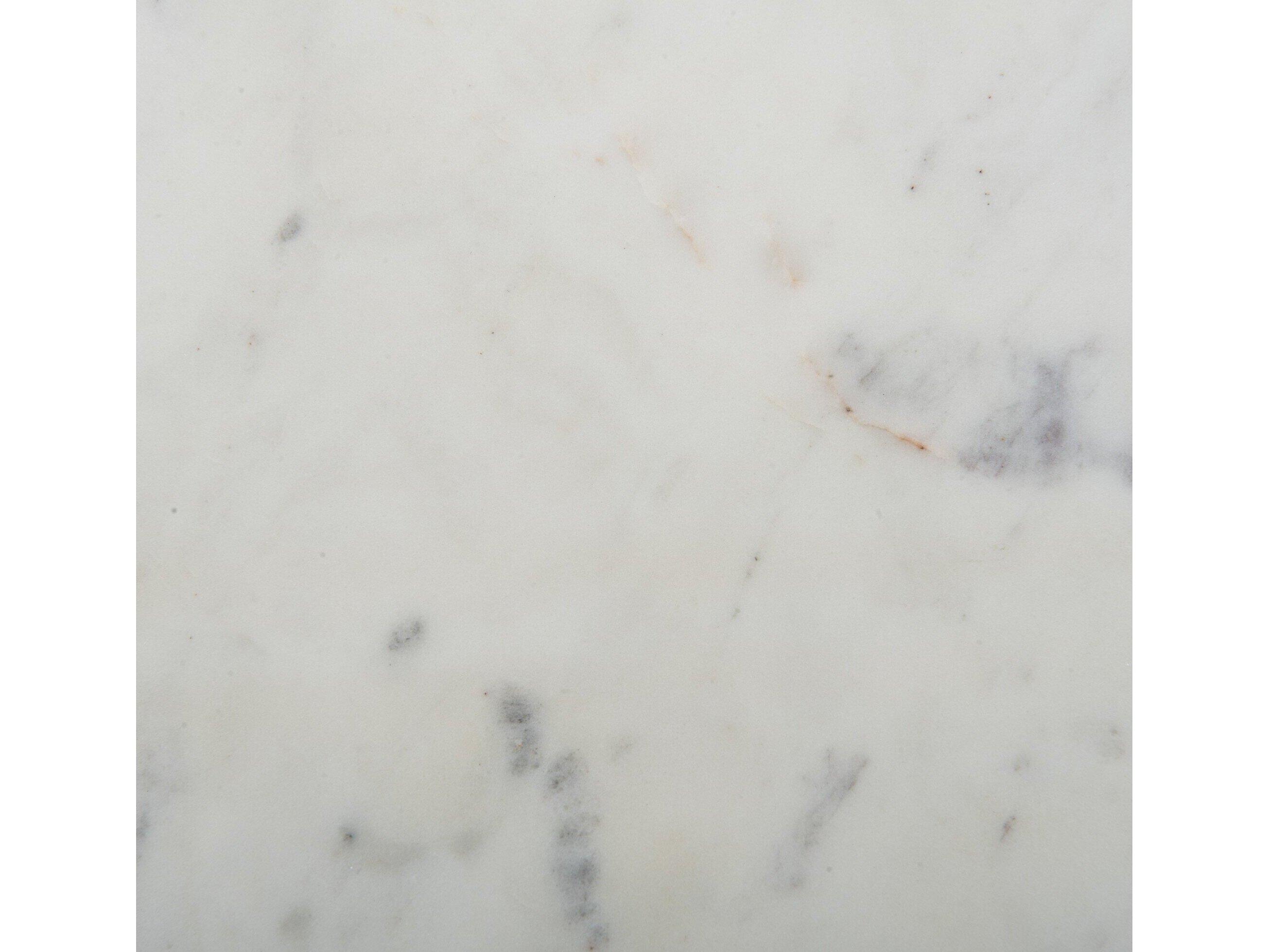 Four Hands Rockwell Evelyn Round Gunmetal Polished White Marble End Table