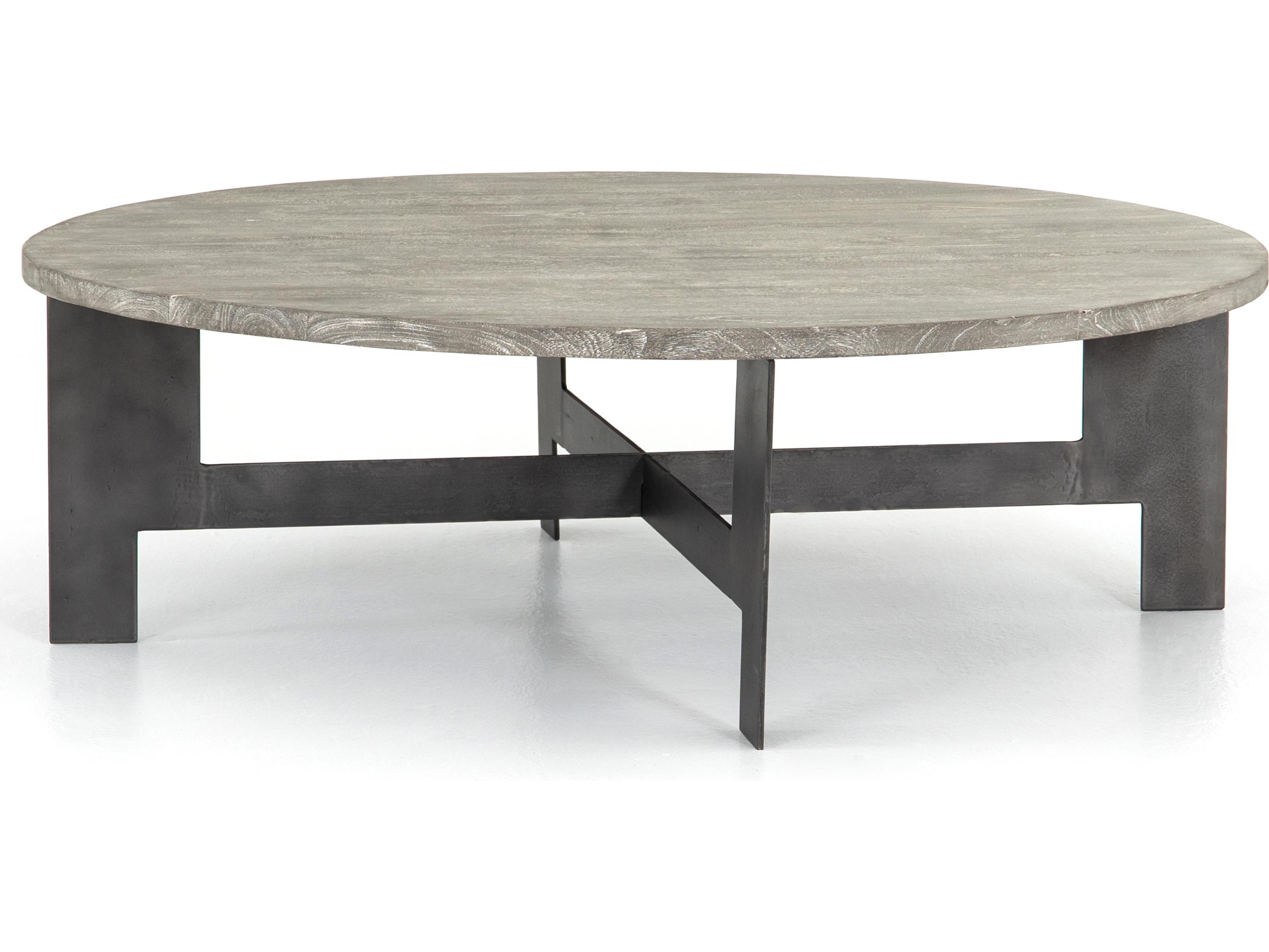 Luxecor Globetrotter Round Wood Gunmetal Charcoal Coffee Table