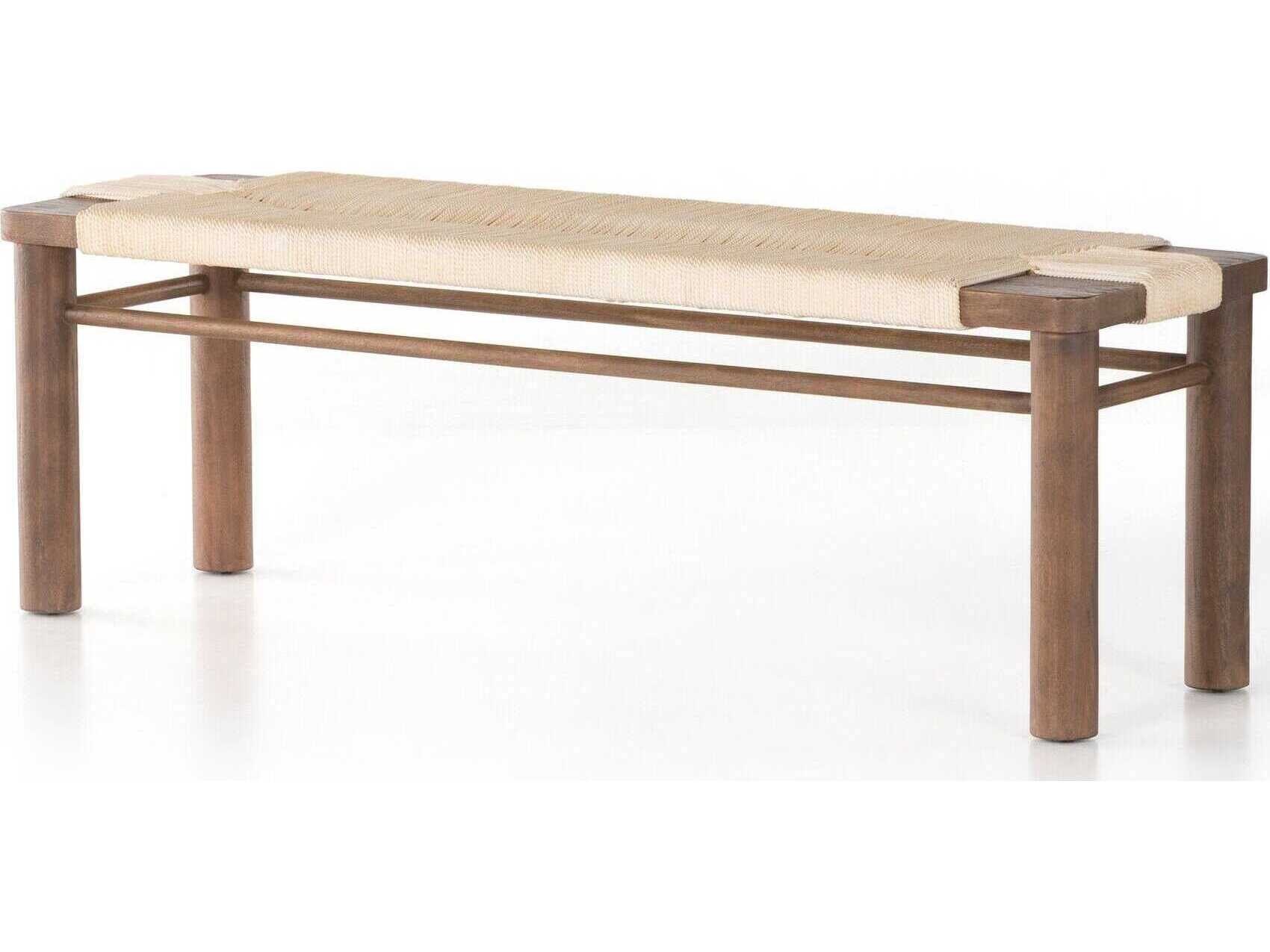 Four Hands Grass Roots Russet Mahogany Vintage Cotton Brown Accent Bench