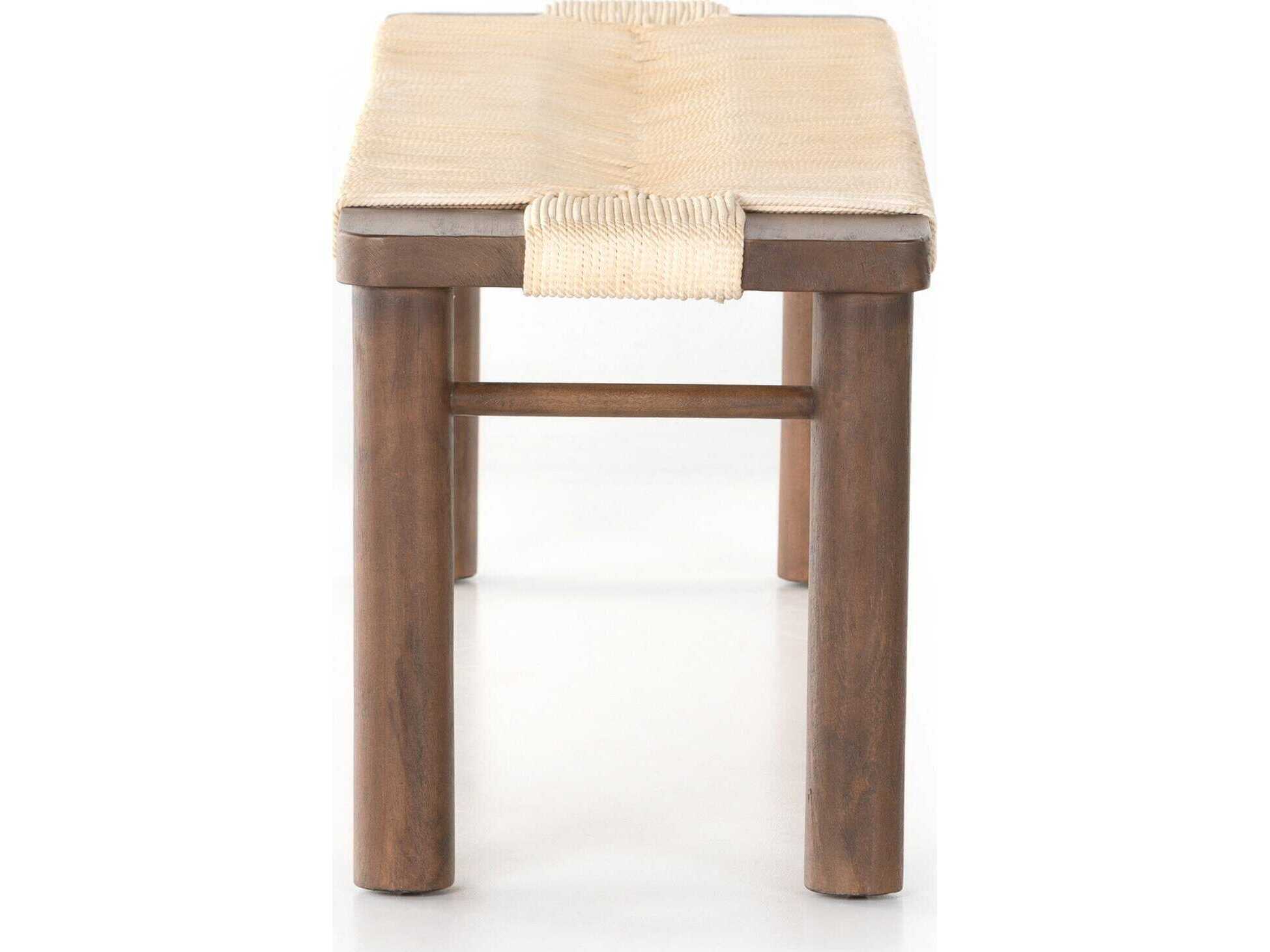 Four Hands Grass Roots Russet Mahogany Vintage Cotton Brown Accent Bench