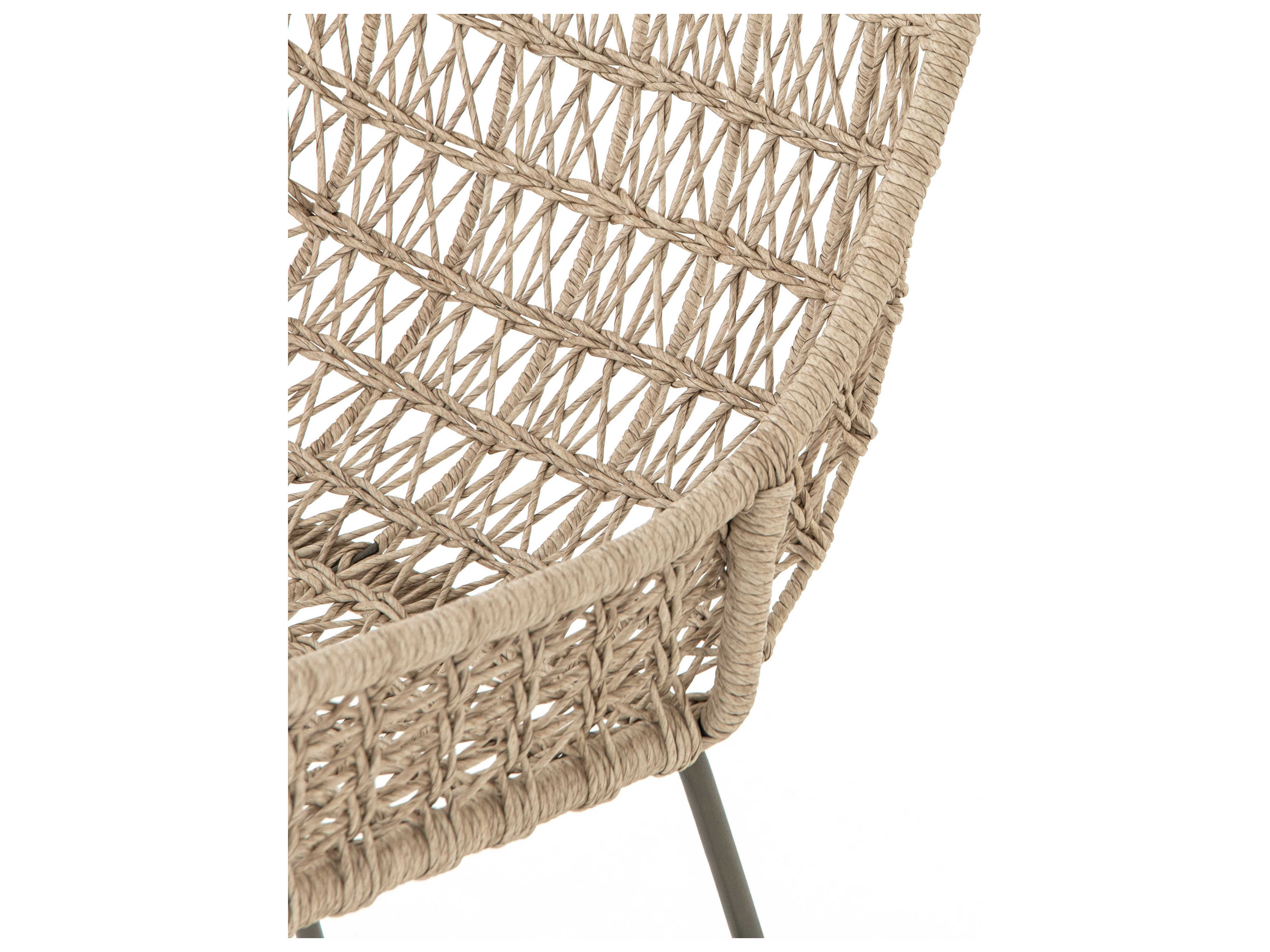Four Hands Grass Roots Bandera Wicker White Arm Dining Chair