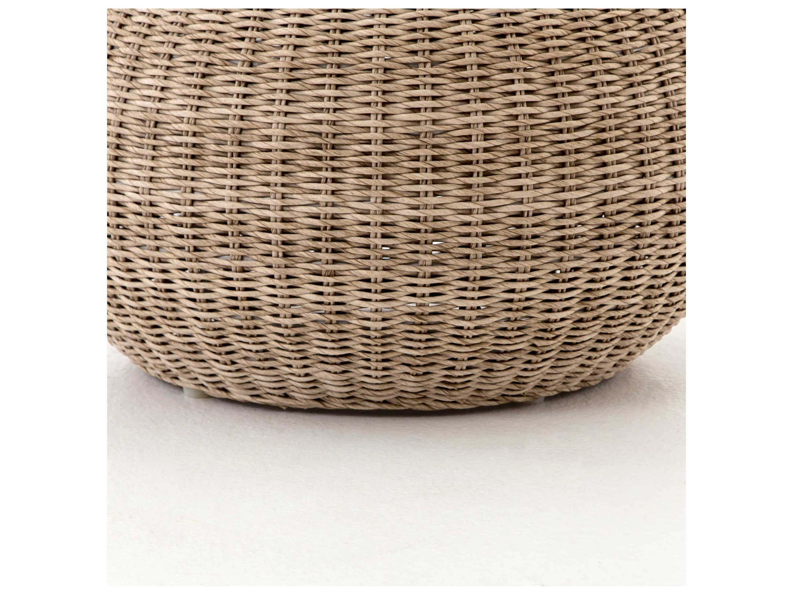 Four Hands Grass Roots Pure White Vintage Accent Stool