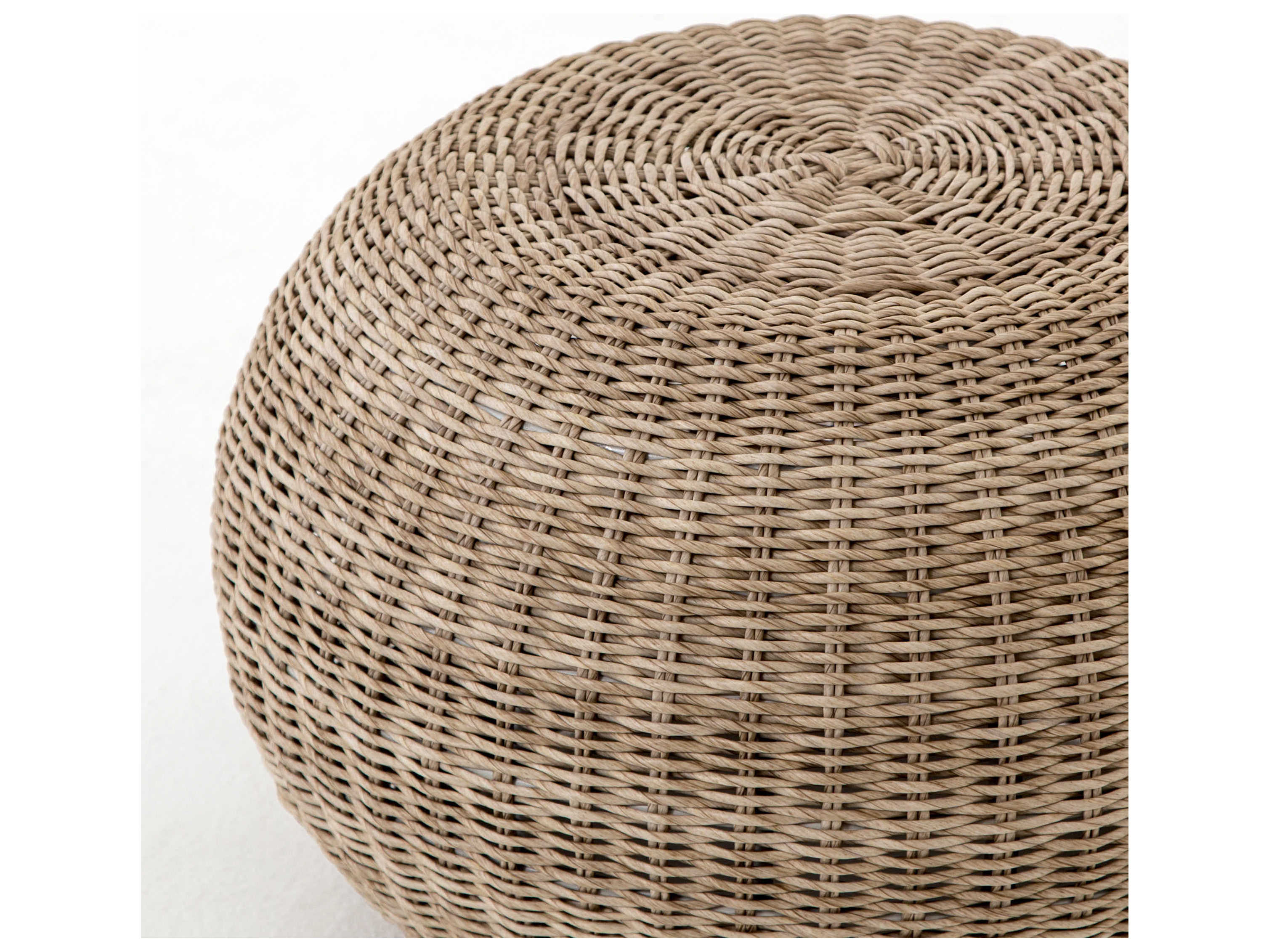 Four Hands Grass Roots Pure White Vintage Accent Stool