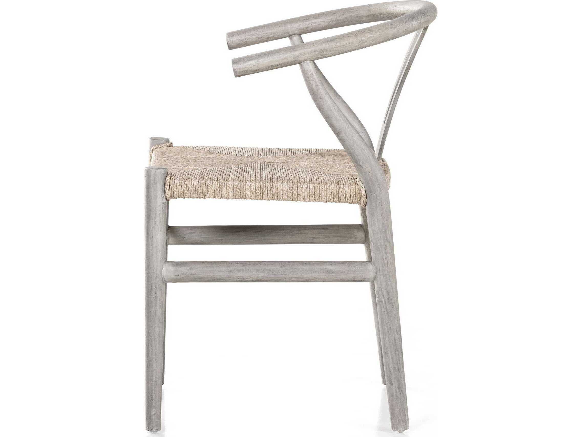 Four Hands Grass Roots Muestra Wood Teak Gray Side Dining Chair