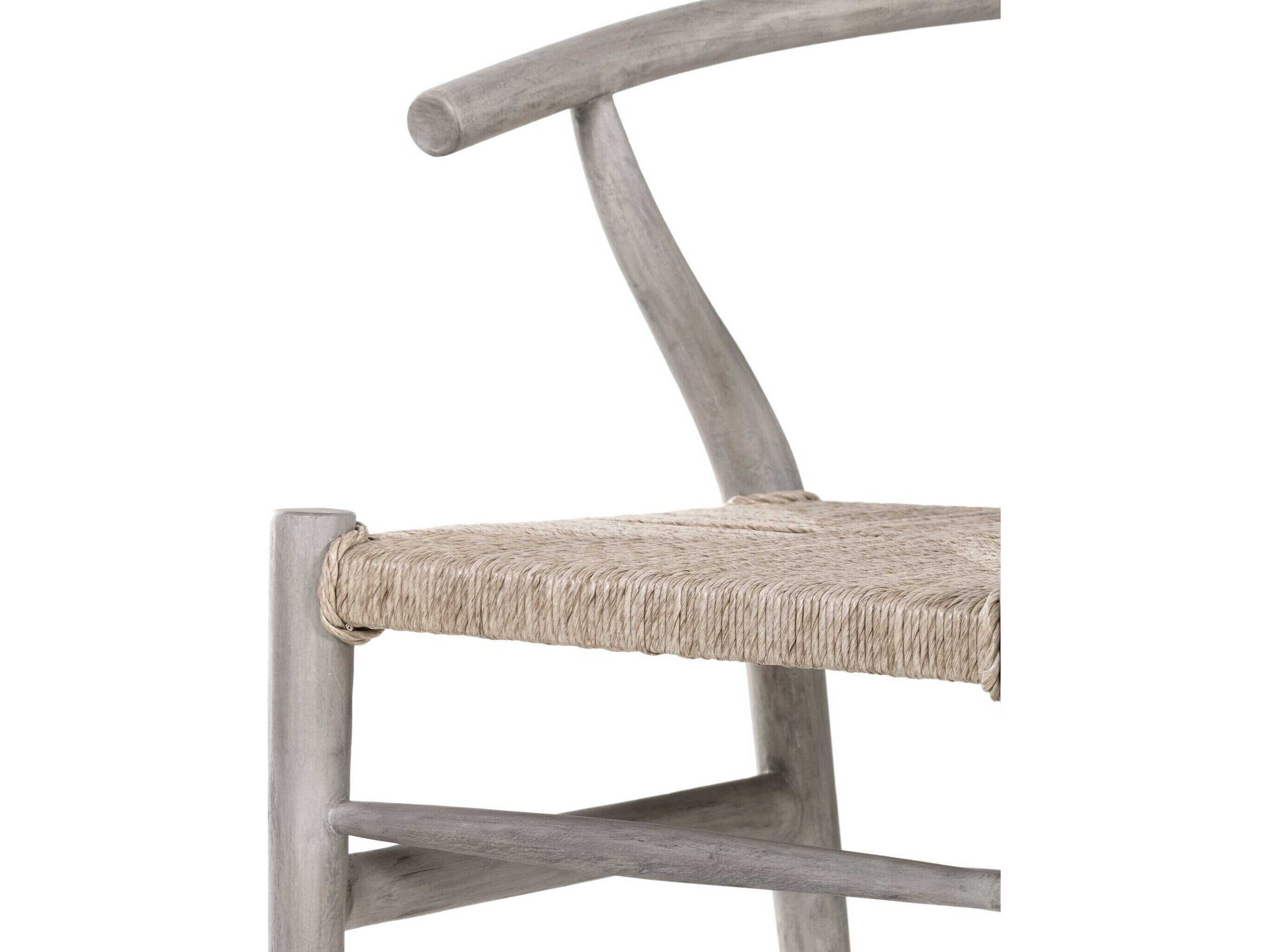 Four Hands Grass Roots Muestra Wood Teak Gray Side Dining Chair