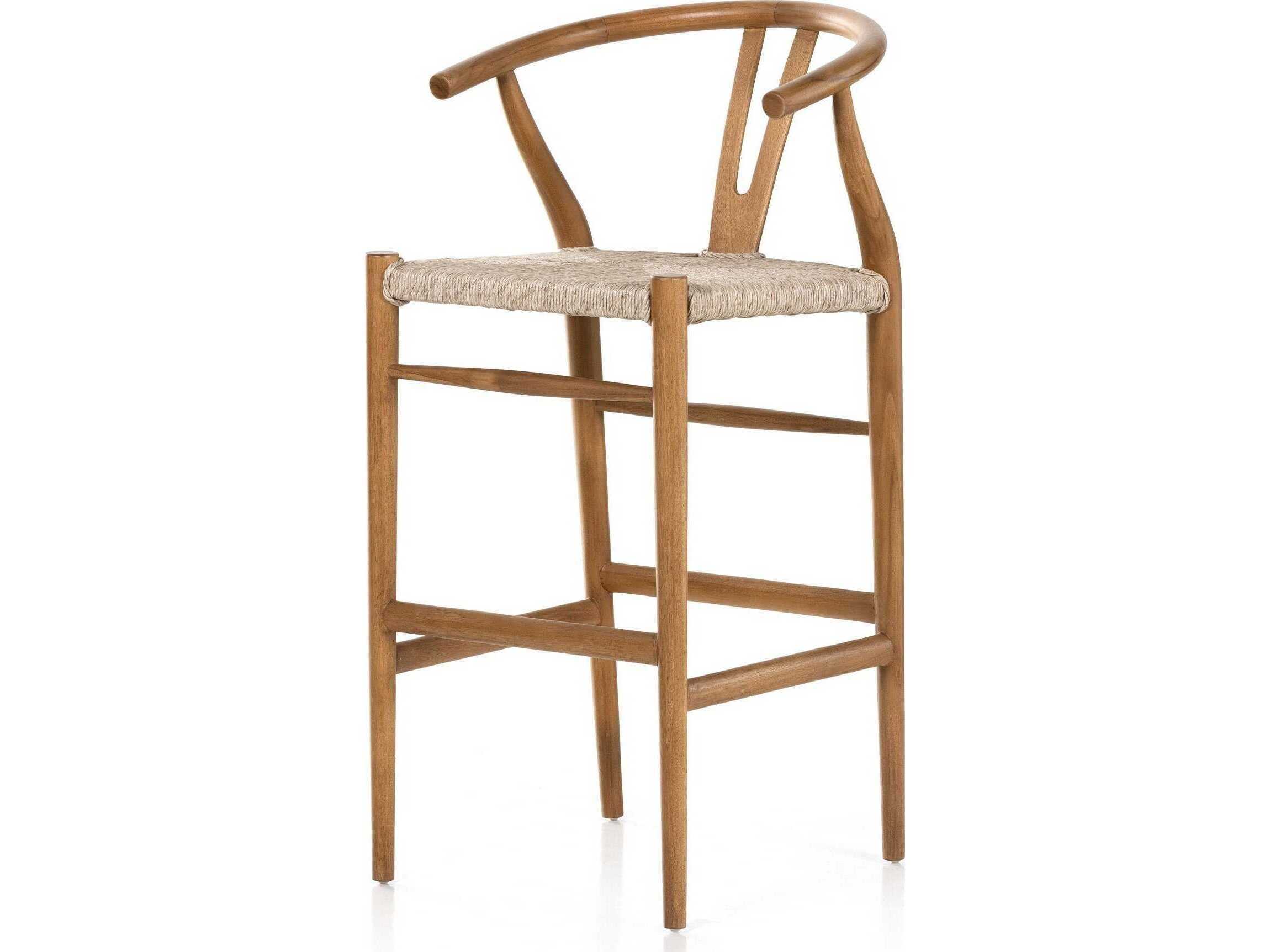 Four Hands Grass Roots Muestra Bar Stool-Natural Teak