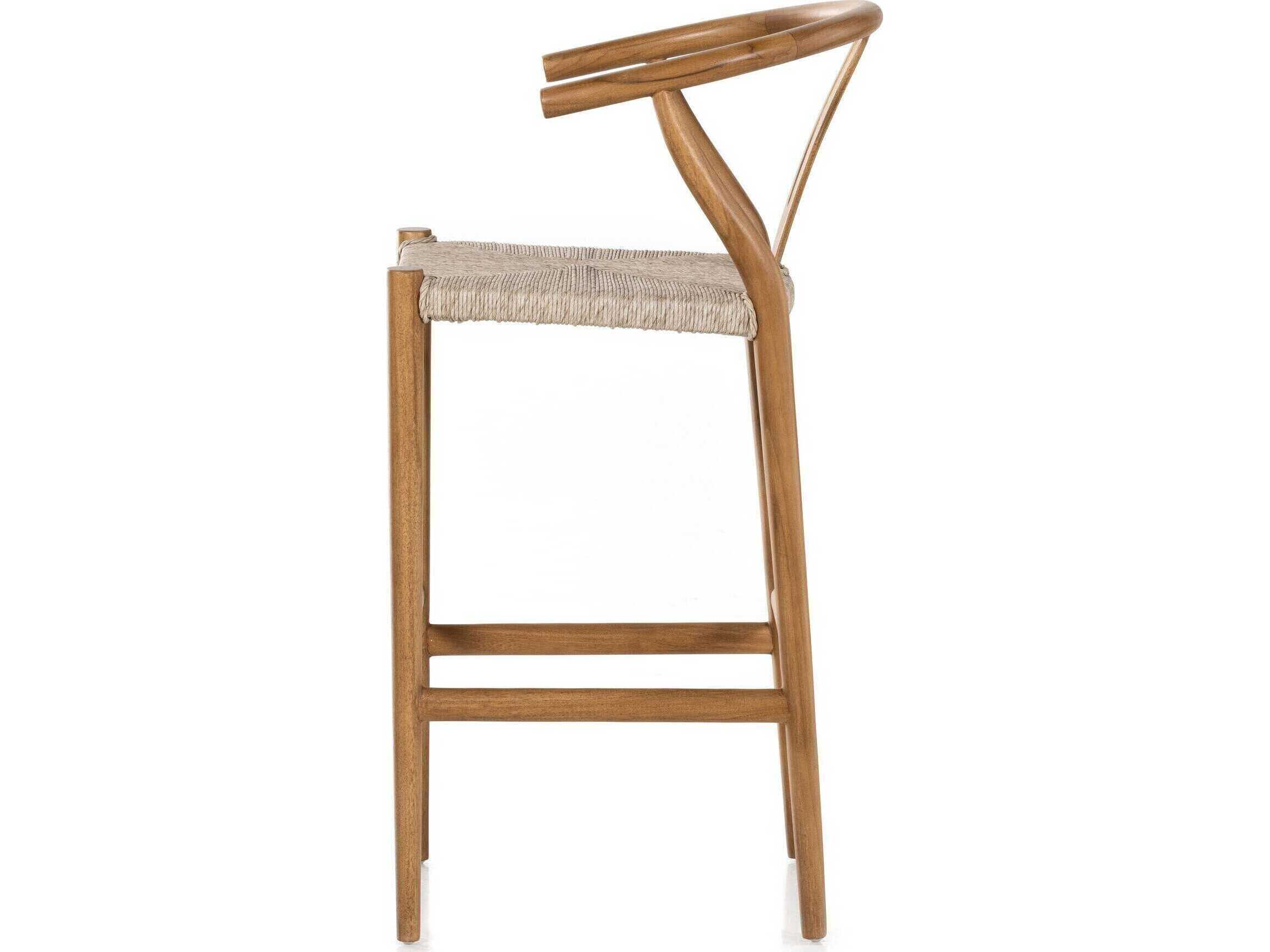 Four Hands Grass Roots Muestra Bar Stool-Natural Teak