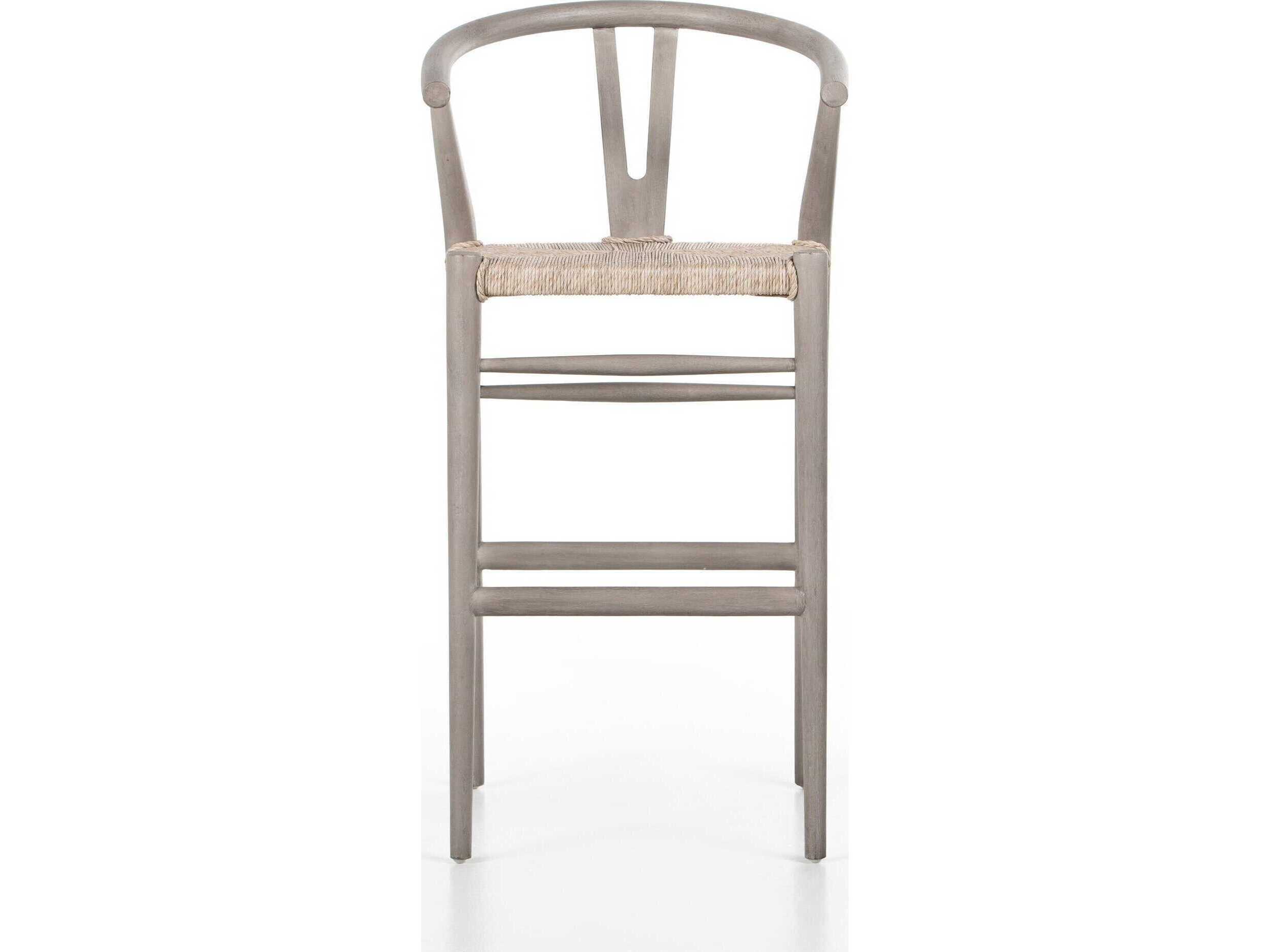 Four Hands Grass Roots Muestra Weathered Grey Bar Stool