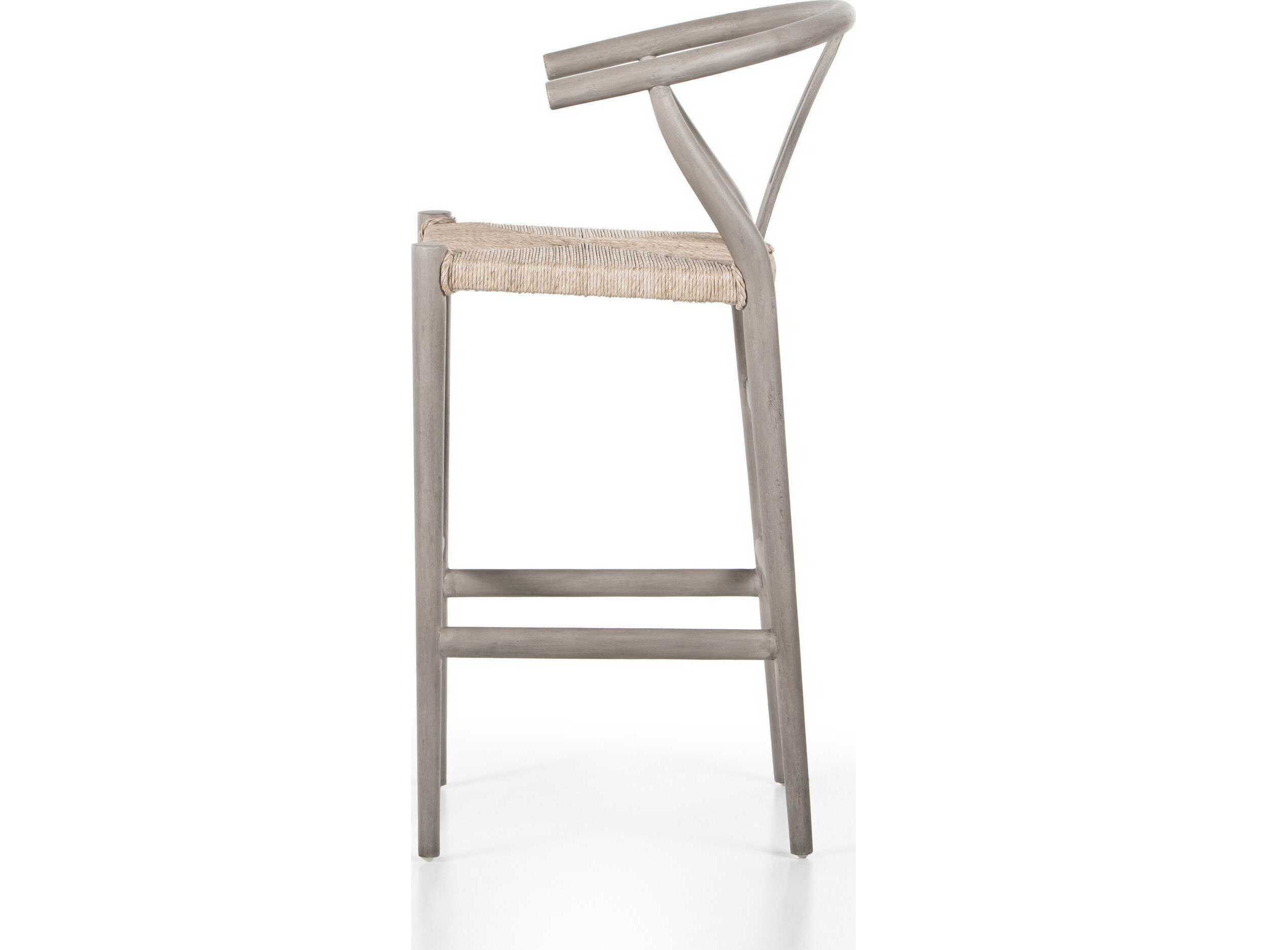 Four Hands Grass Roots Muestra Weathered Grey Bar Stool