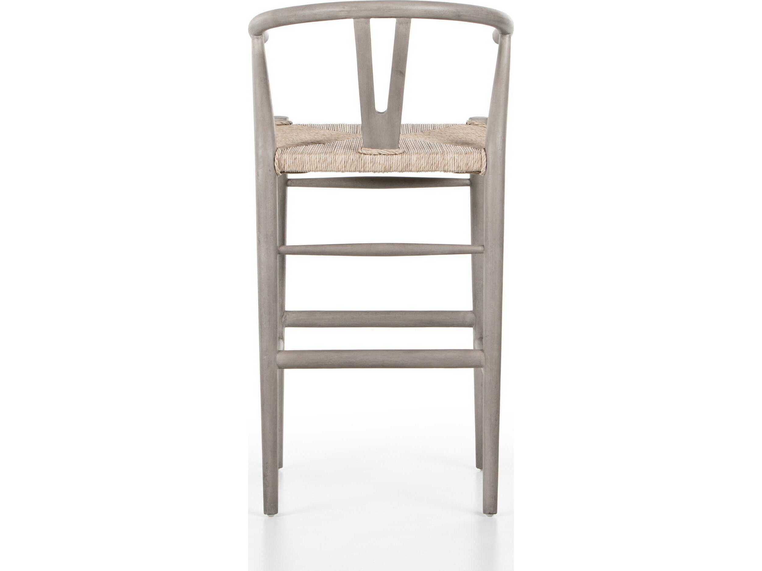 Four Hands Grass Roots Muestra Weathered Grey Bar Stool