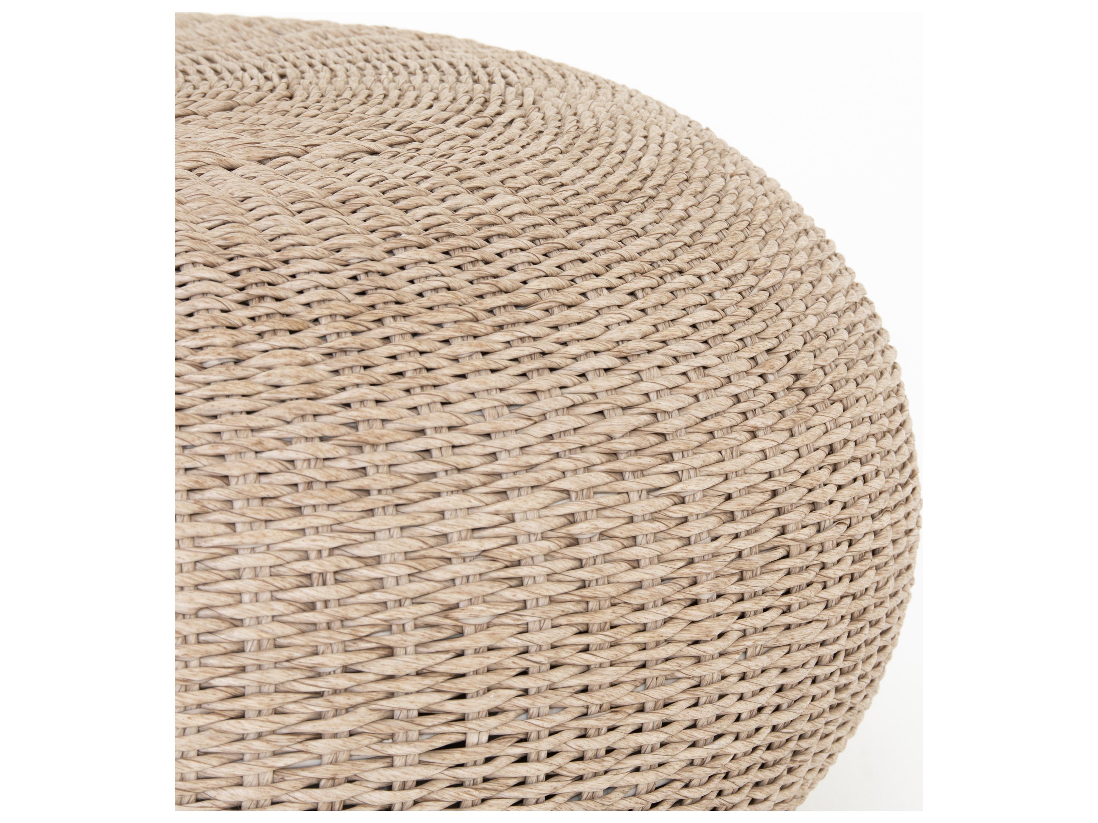 Four Hands Grass Roots Phoenix Round Plastic Pure White Vintage Coffee Table