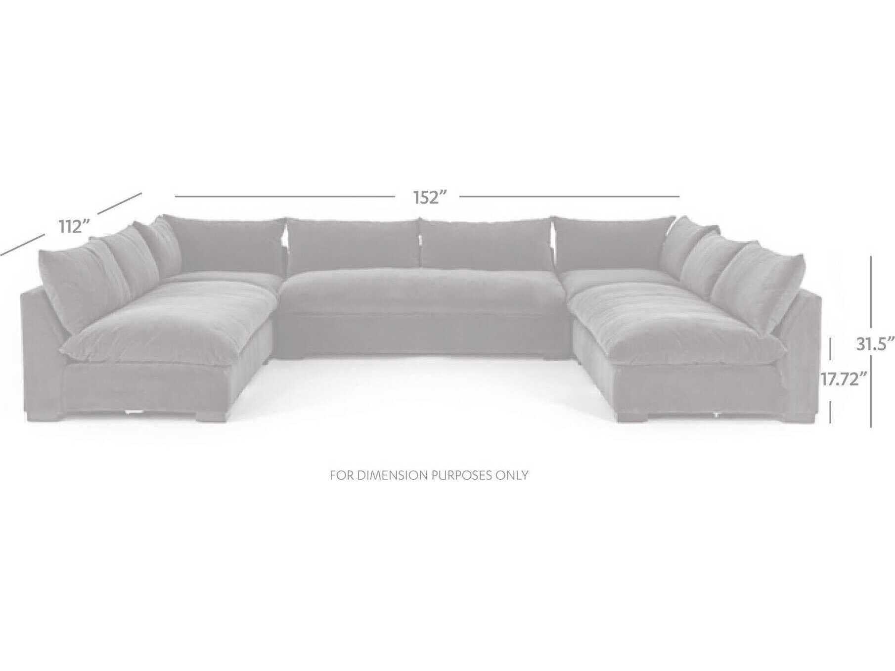 Four Hands Atelier Grant 5 - Piece Gray Upholstered Sectional Sofa