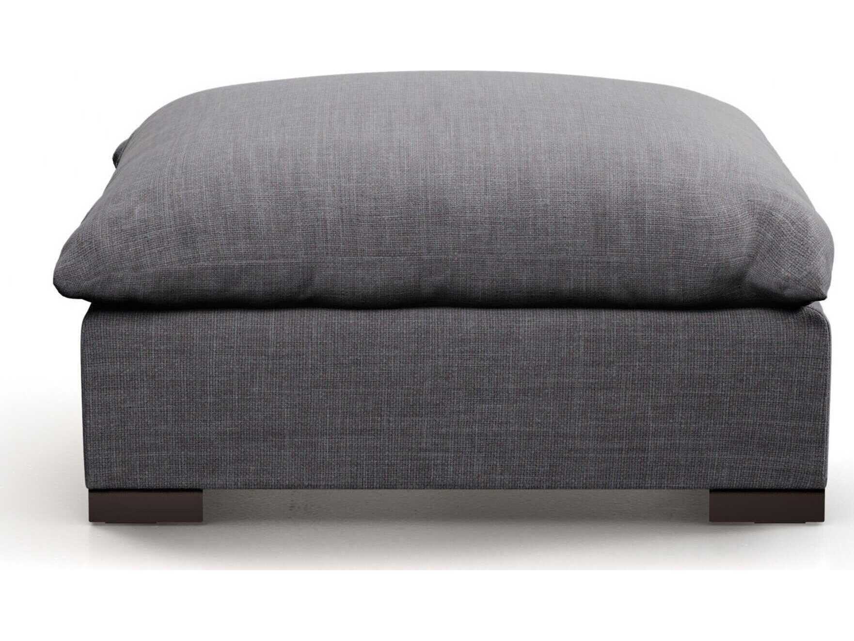 Four Hands Atelier Westwood Espresso Bennett Charcoal Gray Upholstered Ottoman
