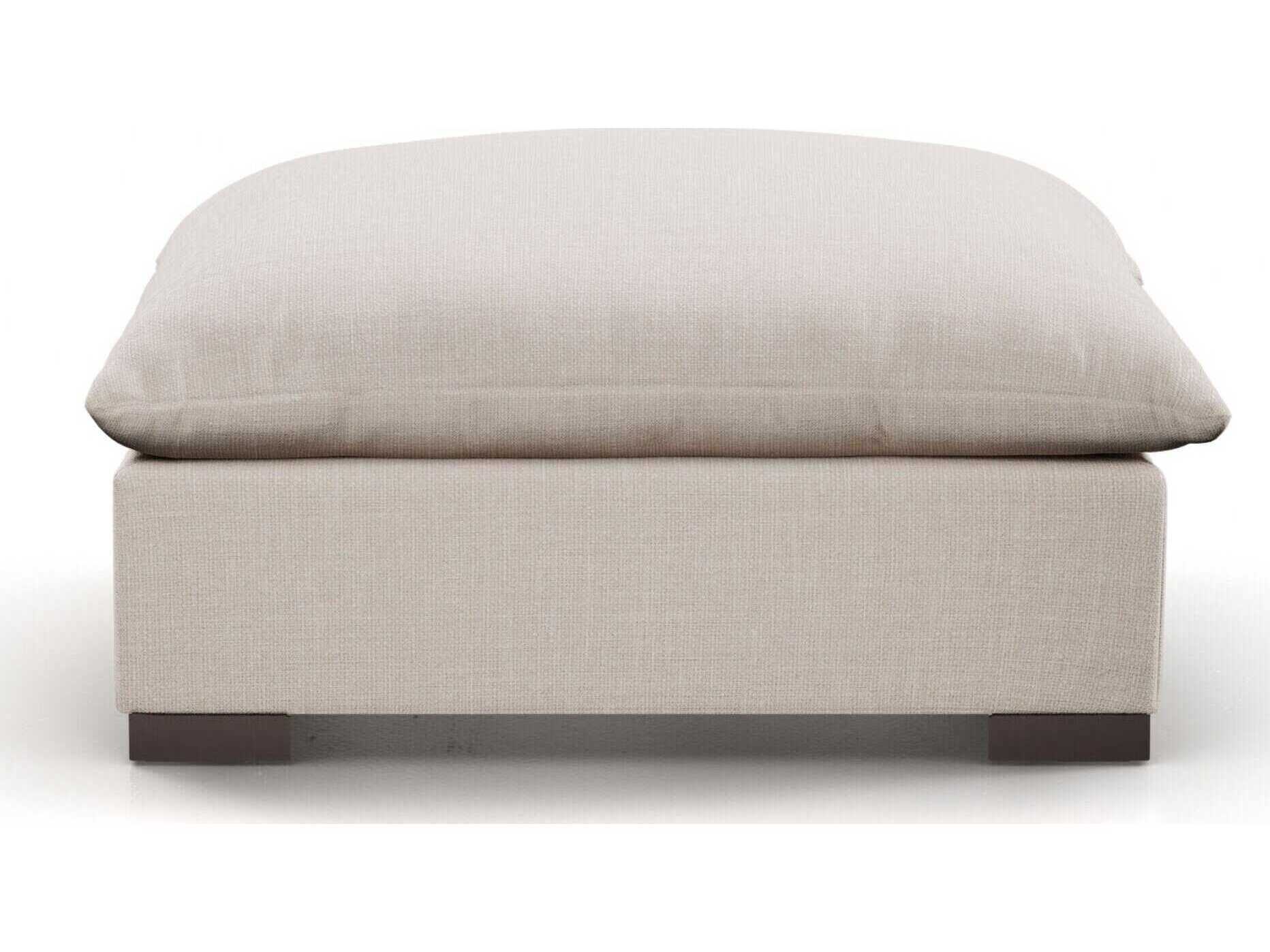 Four Hands Atelier Westwood Espresso Bennett Moon Beige Upholstered Ottoman