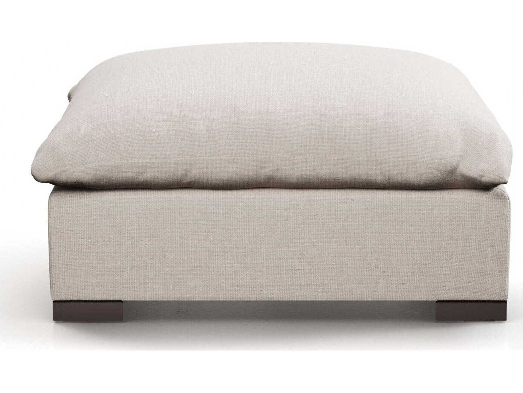 Four Hands Atelier Westwood Espresso Bennett Moon Beige Upholstered Ottoman