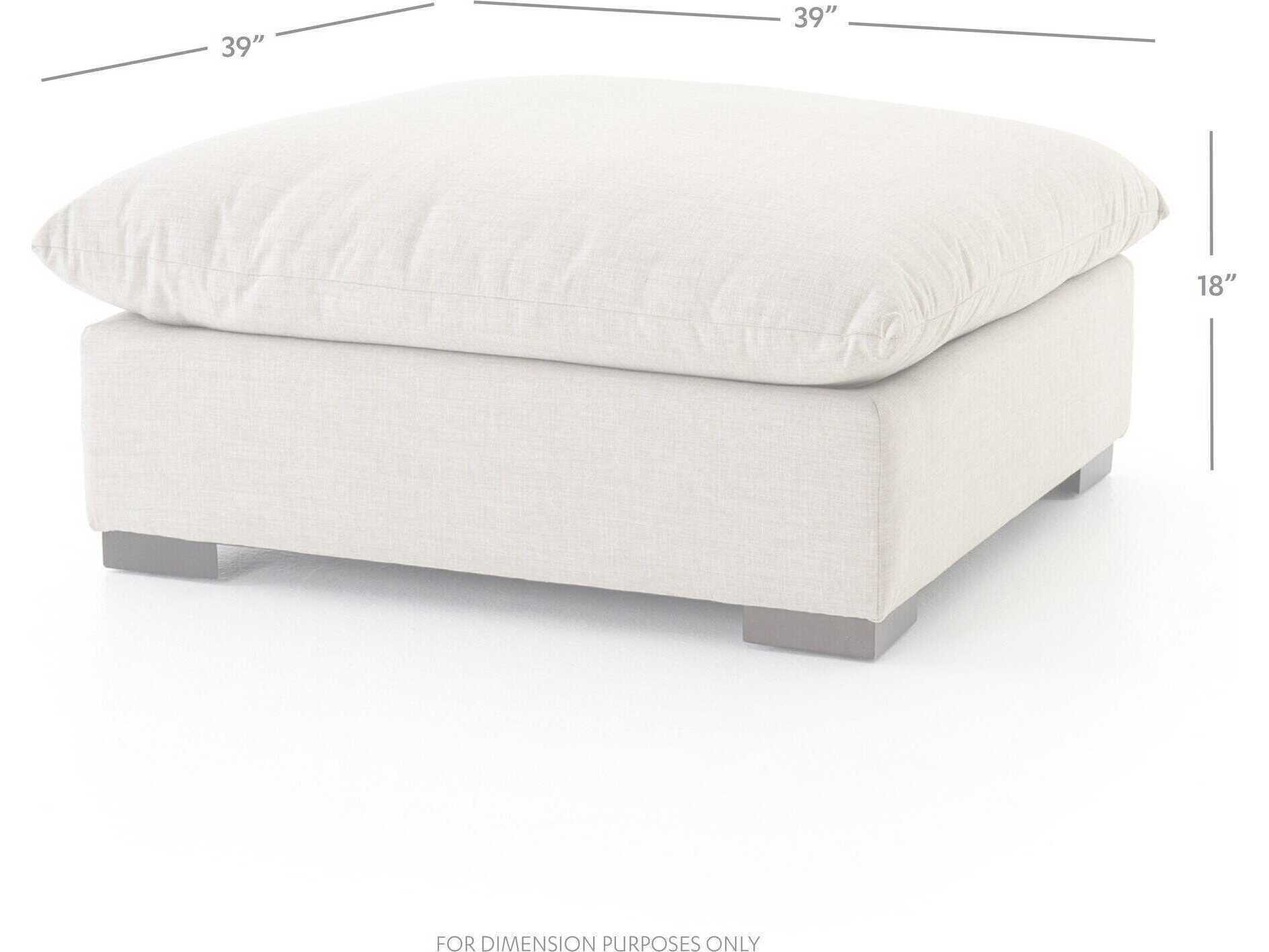 Four Hands Atelier Westwood Espresso Bennett Moon Beige Upholstered Ottoman