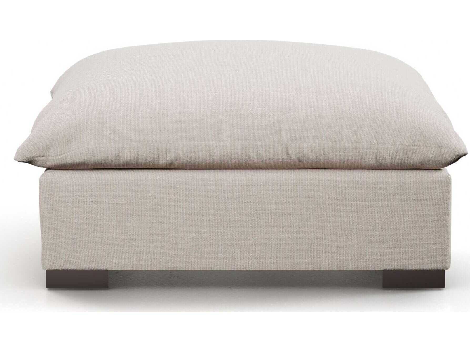 Four Hands Atelier Westwood Espresso Bennett Moon Beige Upholstered Ottoman