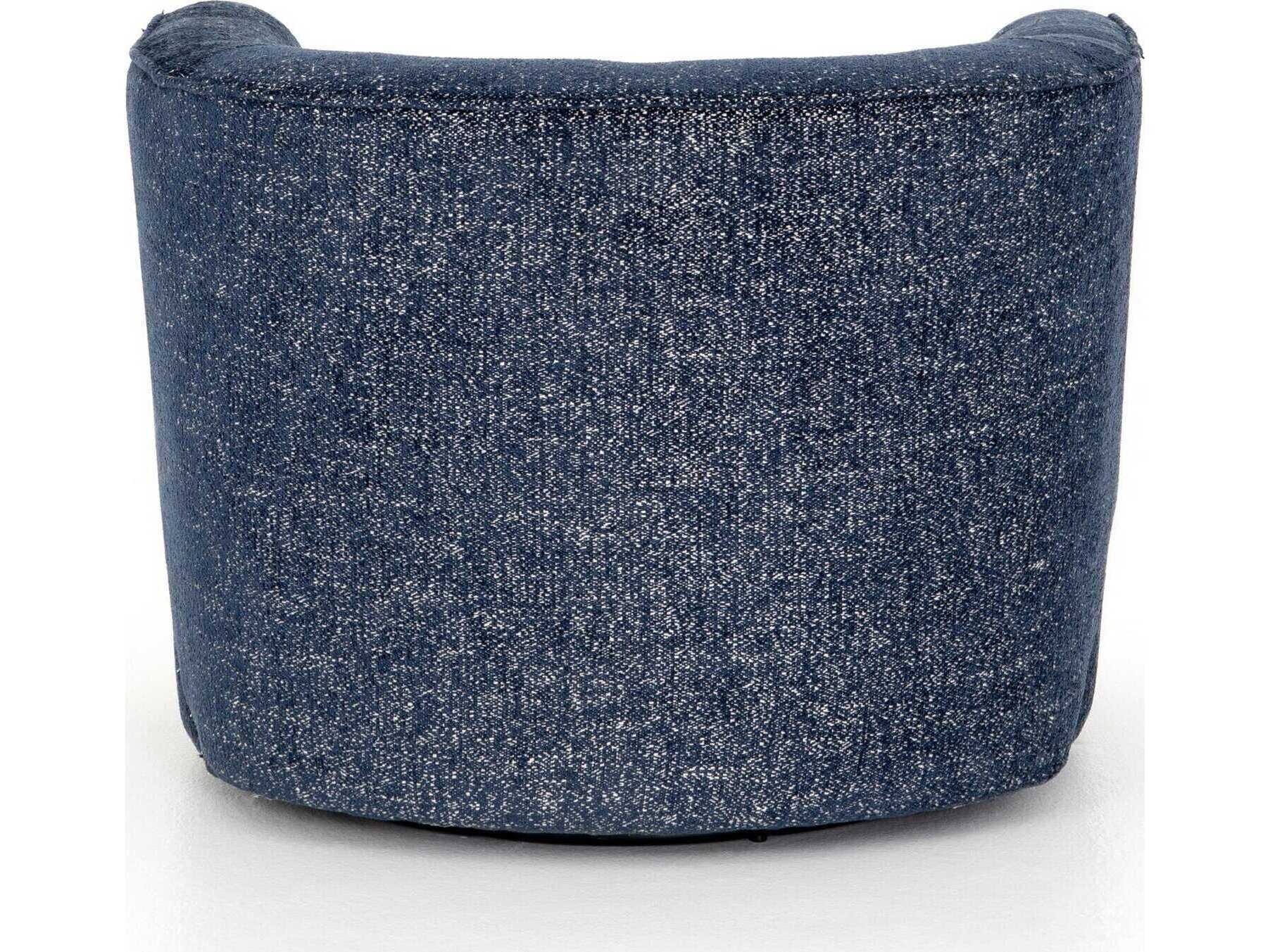 Four Hands Atelier Mila Swivel Blue Fabric Accent Chair