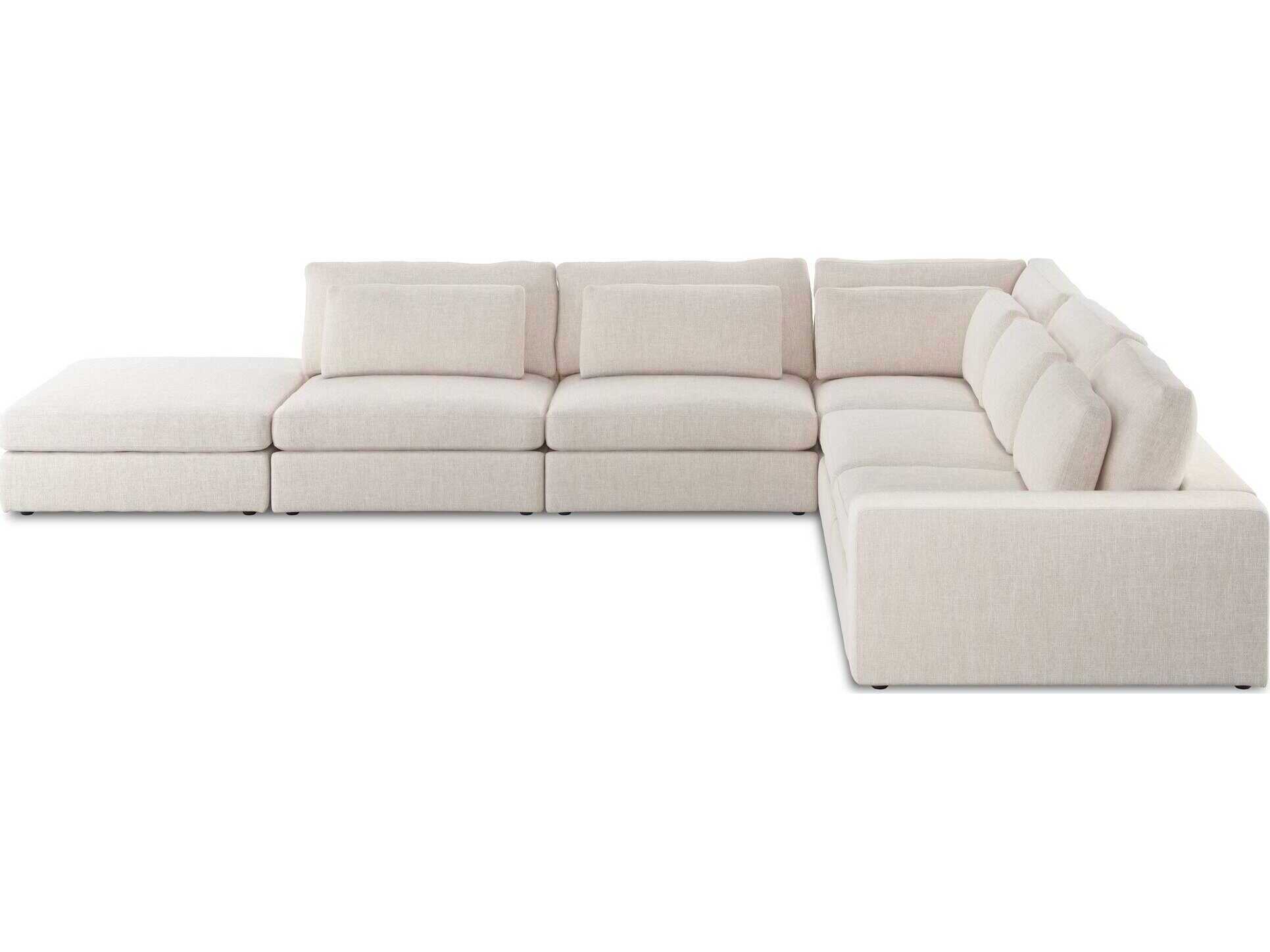 Four Hands Atelier Bloor 5 - Piece Beige Upholstered Sectional Sofa with Ottoman