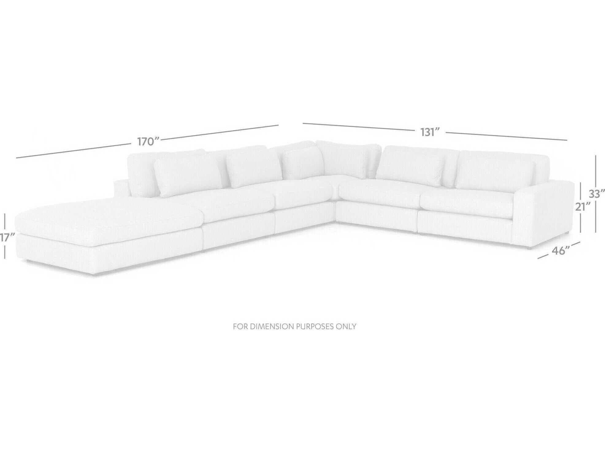 Four Hands Atelier Bloor 5 - Piece Beige Upholstered Sectional Sofa with Ottoman