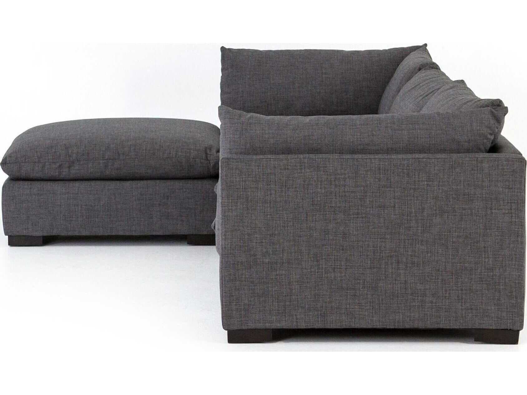Four Hands Atelier Westwood 3 - Piece Gray Upholstered Sectional Sofa with Ottoman