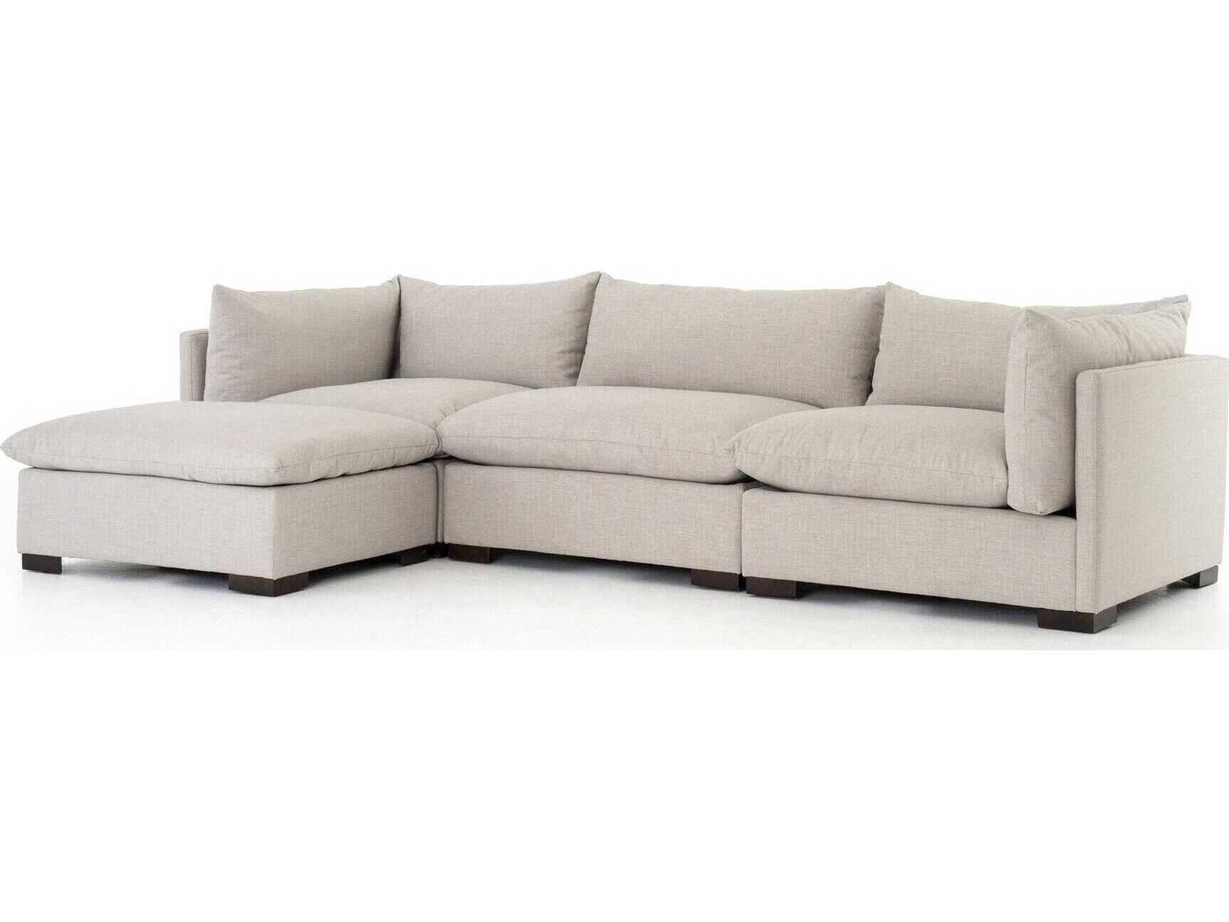 Four Hands Atelier Westwood 3 - Piece Beige Upholstered Sectional Sofa with Ottoman