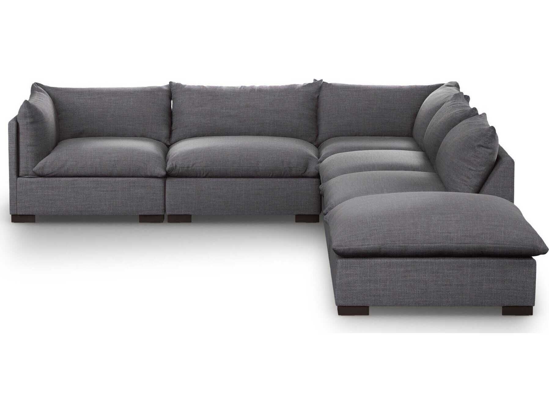 Four Hands Atelier Westwood 3 - Piece Gray Upholstered Sectional Sofa with Ottoman