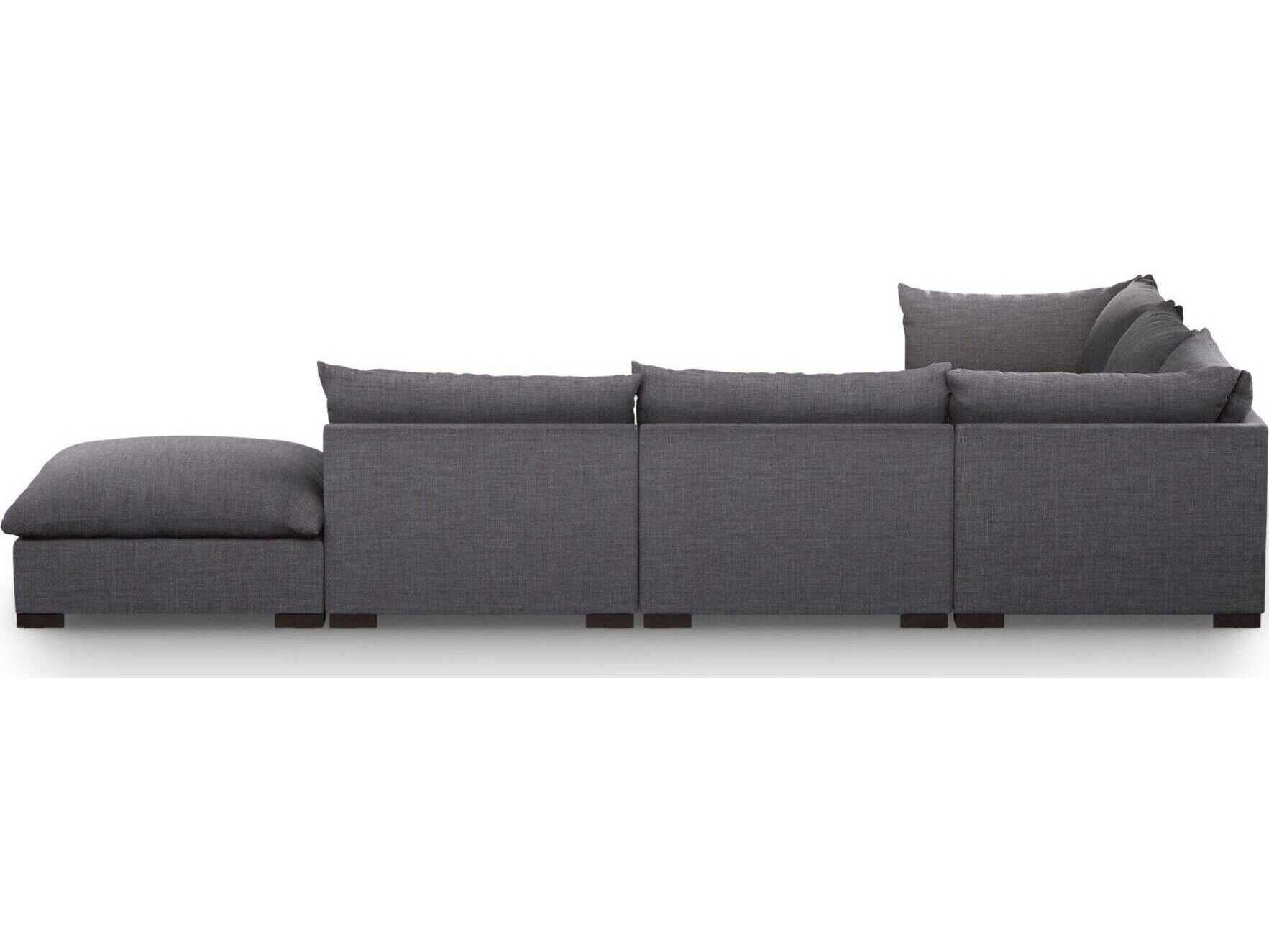 Four Hands Atelier Westwood 3 - Piece Gray Upholstered Sectional Sofa with Ottoman