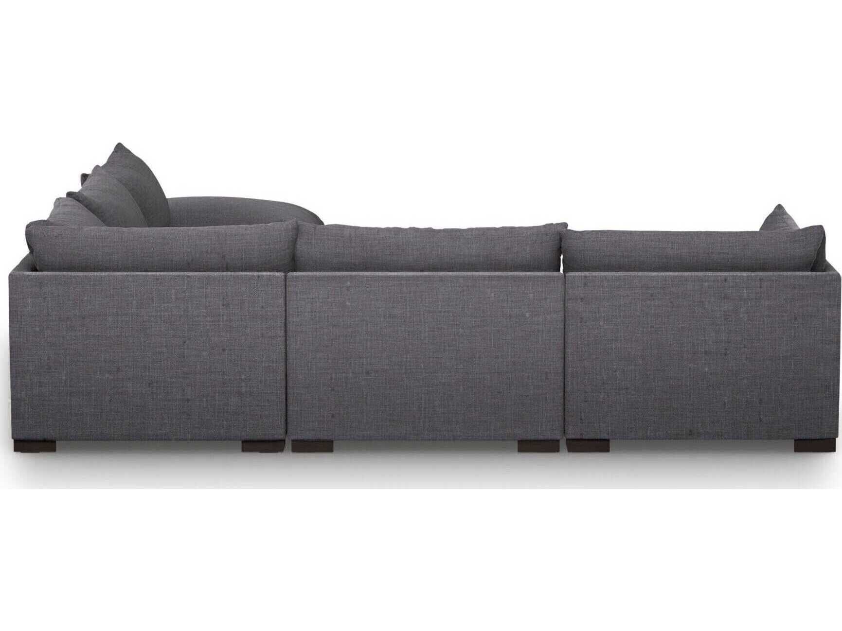 Four Hands Atelier Westwood 3 - Piece Gray Upholstered Sectional Sofa with Ottoman
