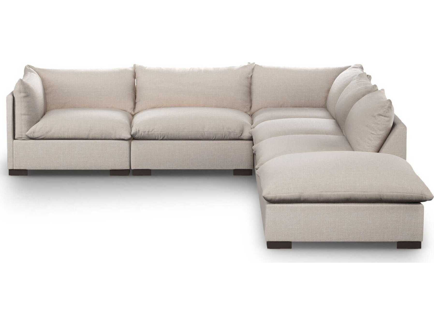 Four Hands Atelier Westwood 5 - Piece Beige Upholstered Sectional Sofa with Ottoman