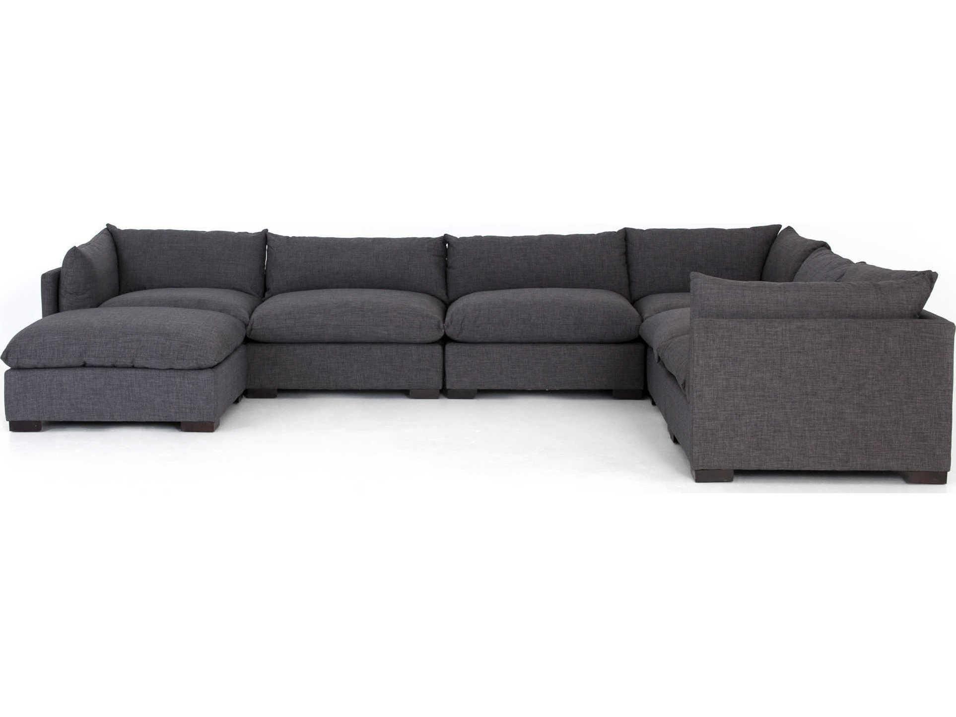 Four Hands Atelier Westwood 6 - Piece Gray Upholstered Sectional Sofa with Ottoman