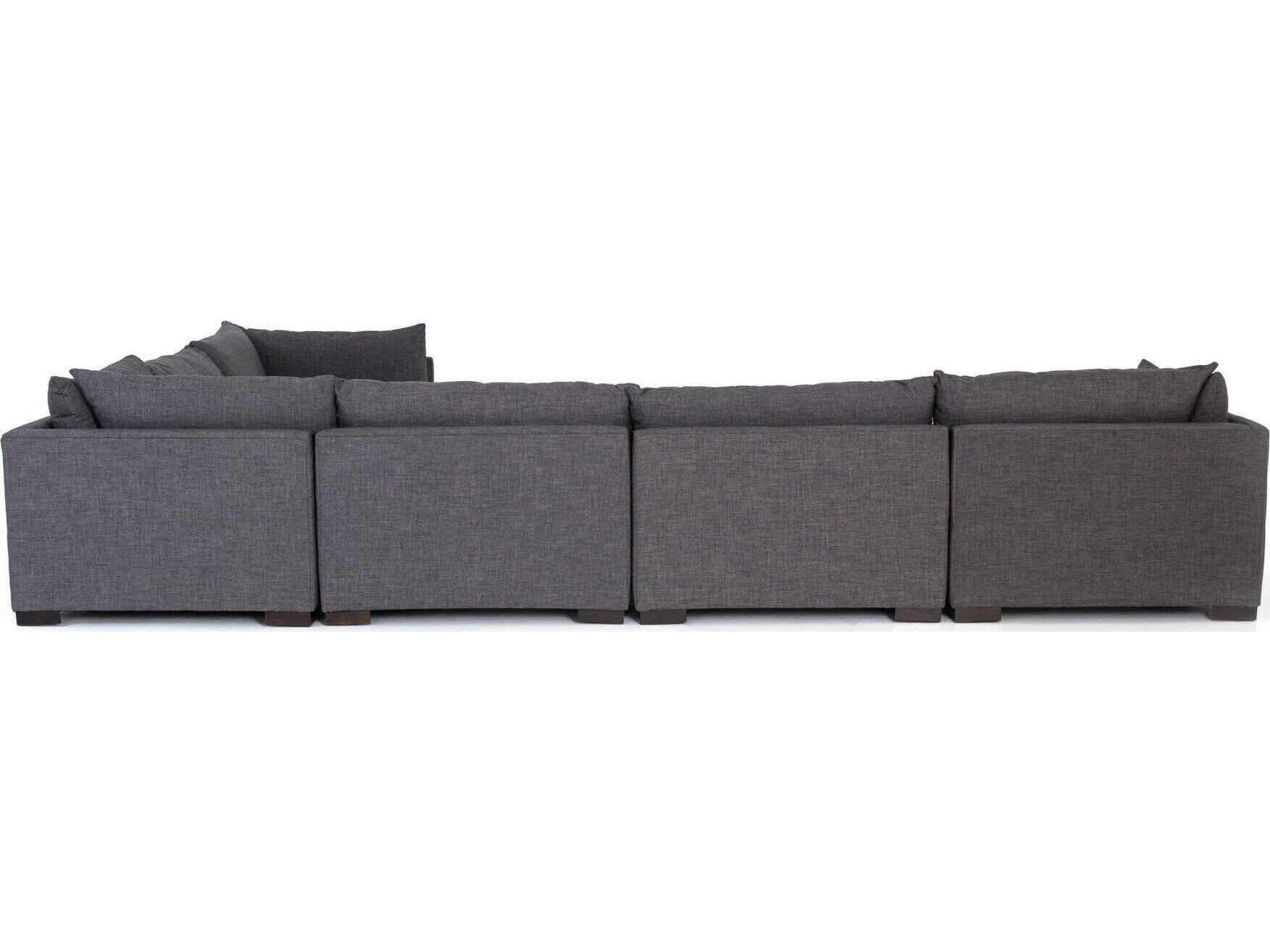 Four Hands Atelier Westwood 6 - Piece Gray Upholstered Sectional Sofa with Ottoman
