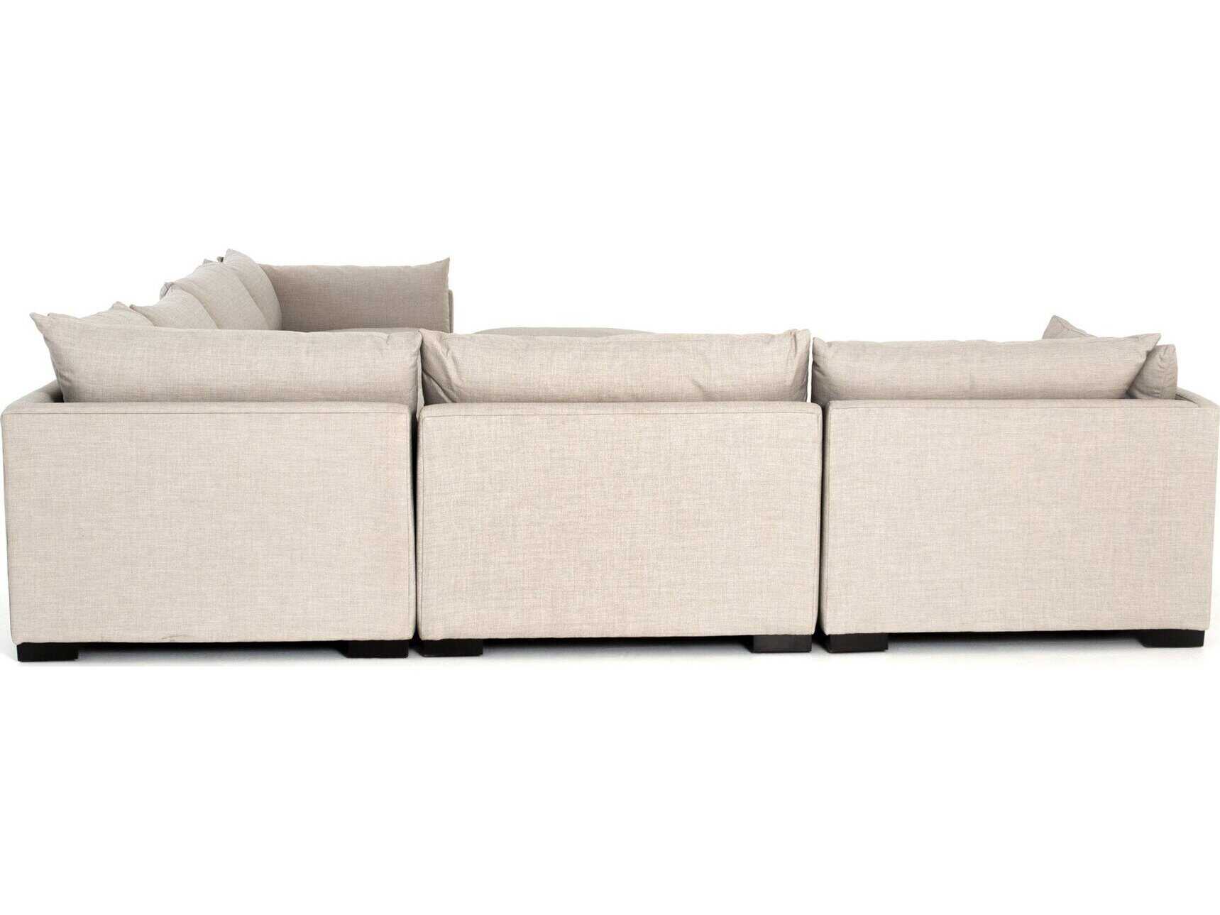 Four Hands Atelier Westwood 6 - Piece Beige Upholstered Sectional Sofa with Ottoman