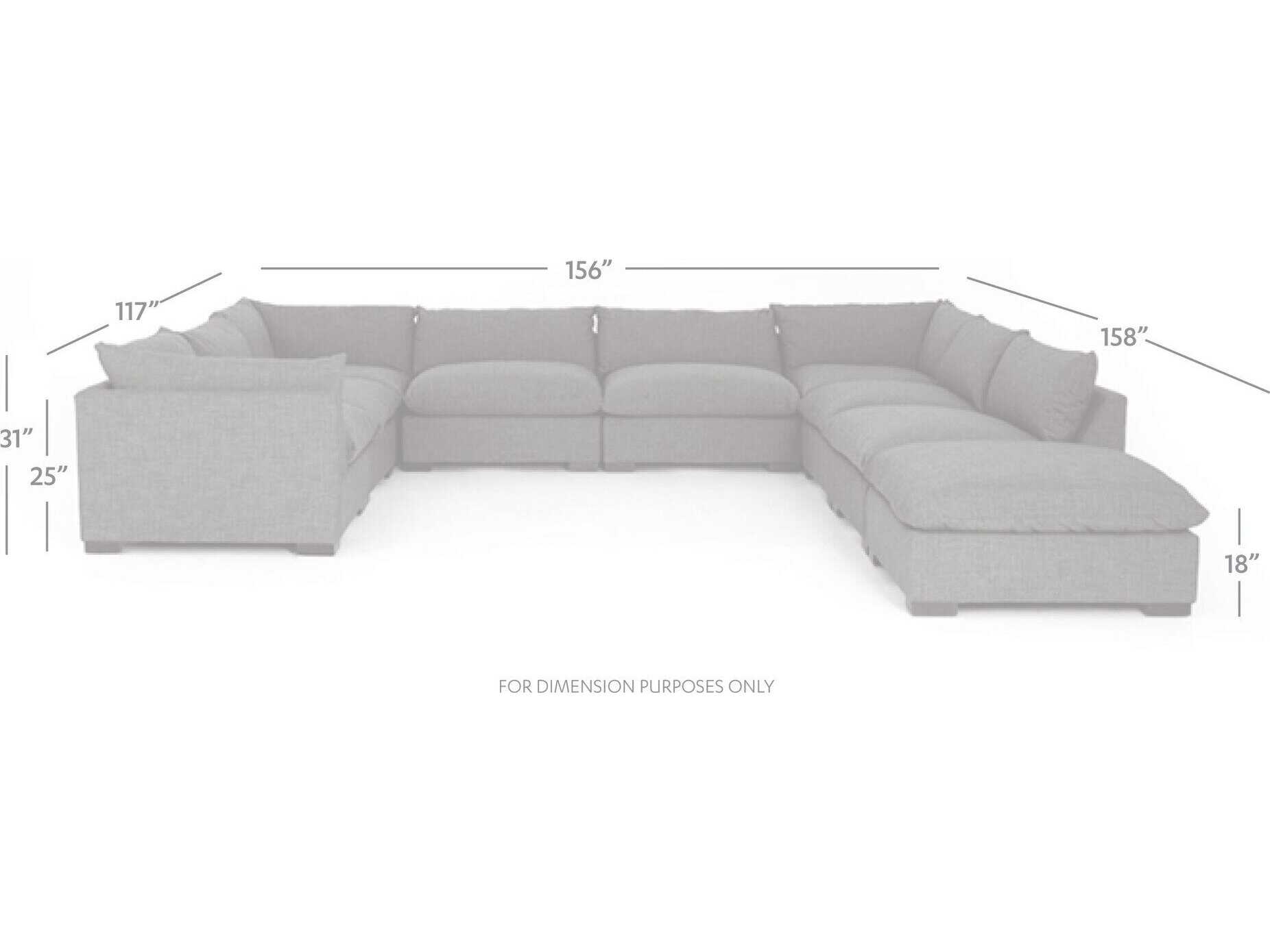 Four Hands Atelier Westwood 8 - Piece Beige Upholstered Sectional Sofa with Ottoman