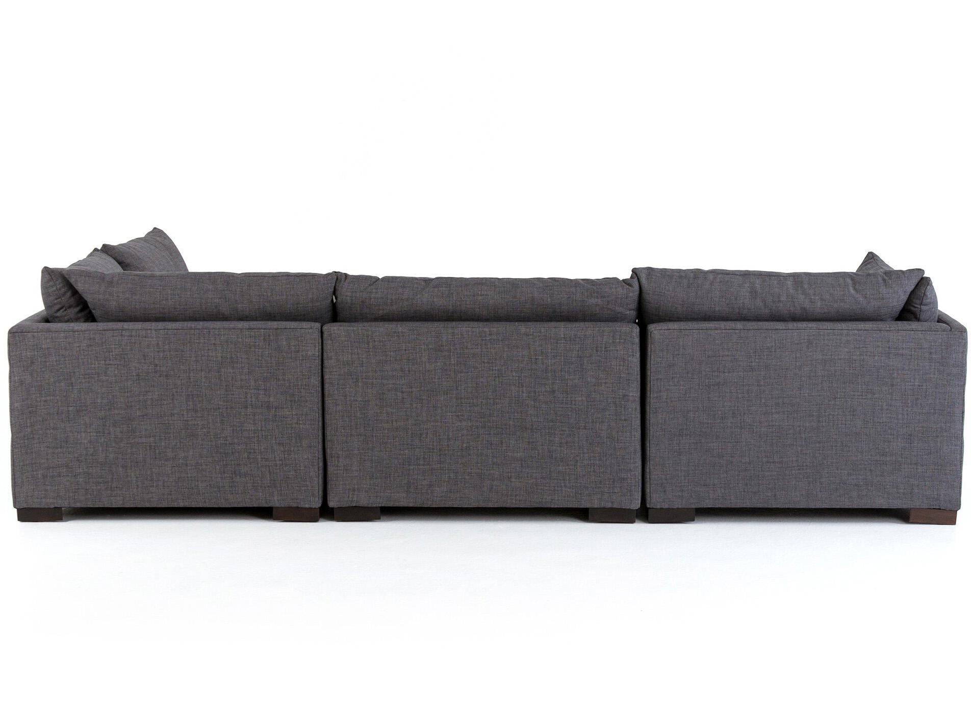 Four Hands Atelier Westwood 4 - Piece Black Upholstered Sectional Sofa with Ottoman