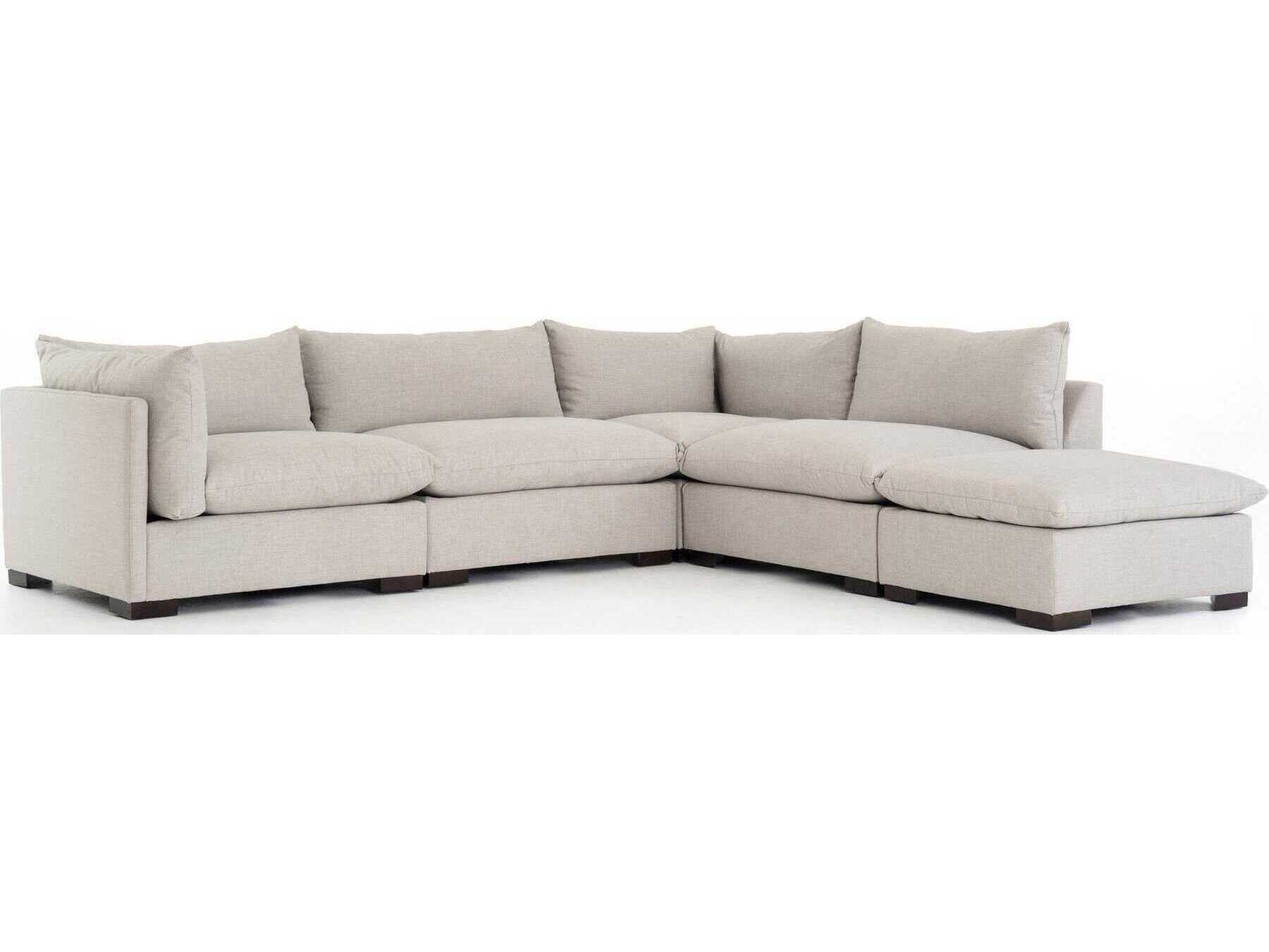 Four Hands Atelier Westwood 4 - Piece Beige Upholstered Sectional Sofa with Ottoman