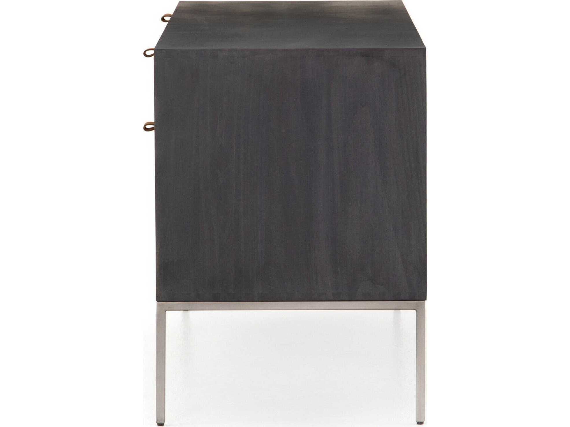 Four Hands Fulton Trey Black Poplar Wood Credenza Desk