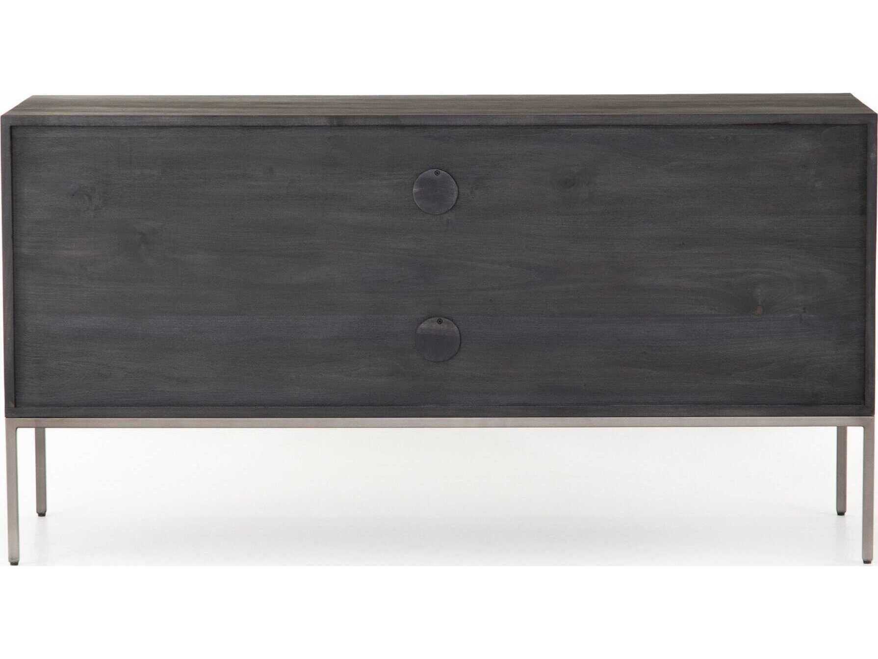 Four Hands Fulton Trey Black Poplar Wood Credenza Desk